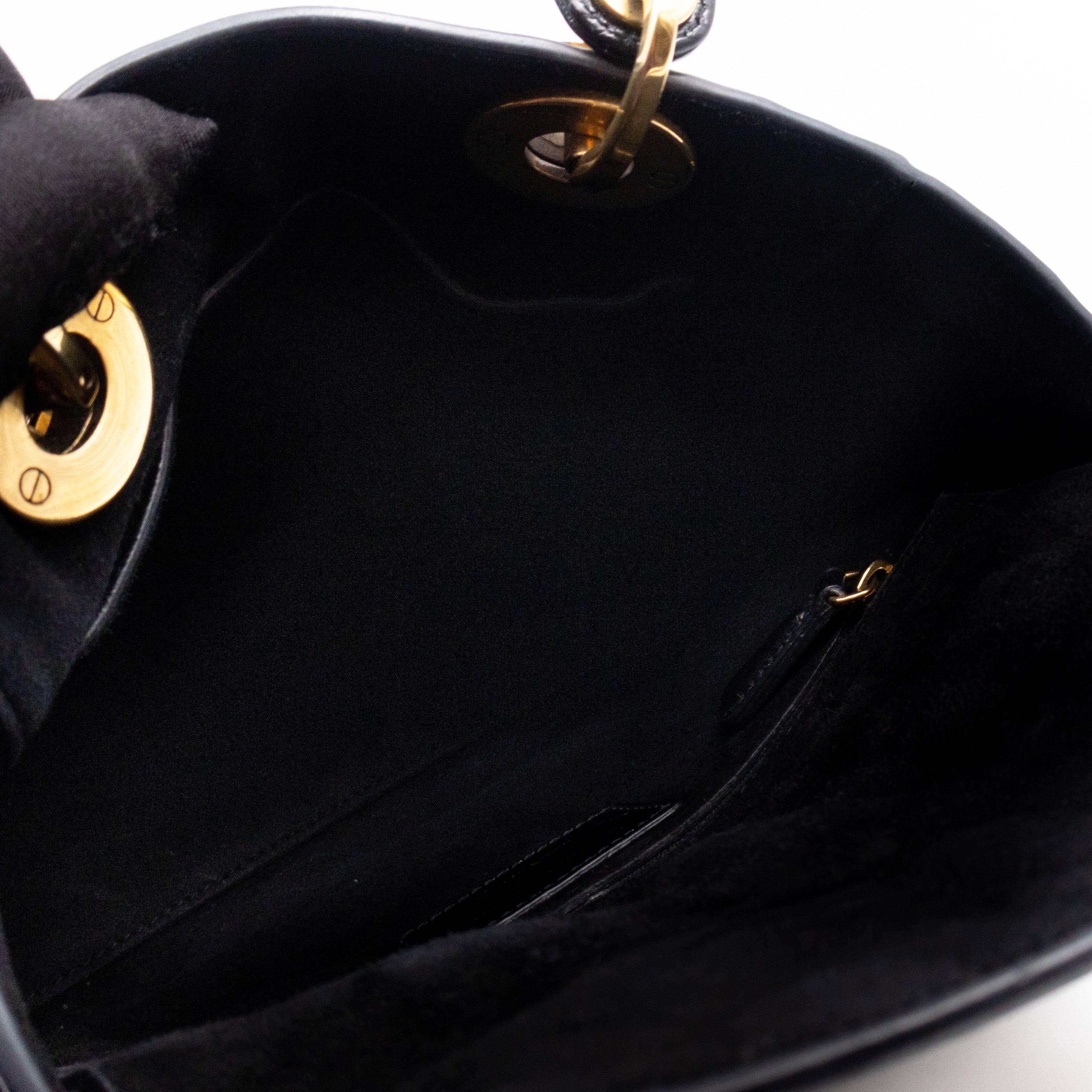 Lady Dior Small My ABCDior Black Cannage Crinkled Patent Leather