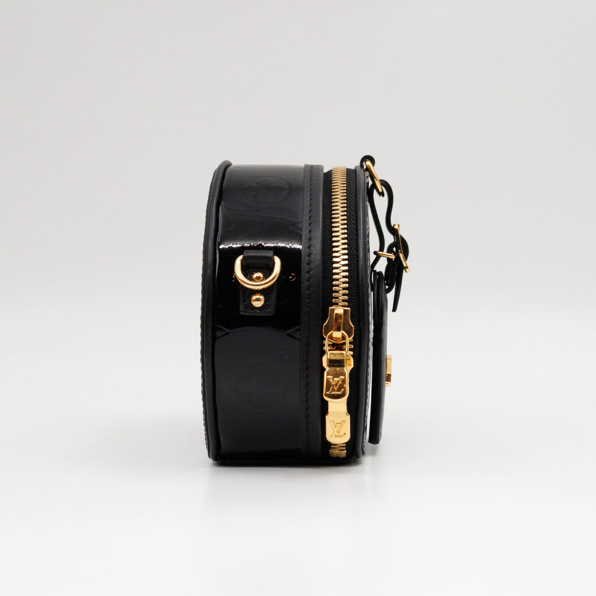 Mini Boite Chapeau Black Vernis Gold