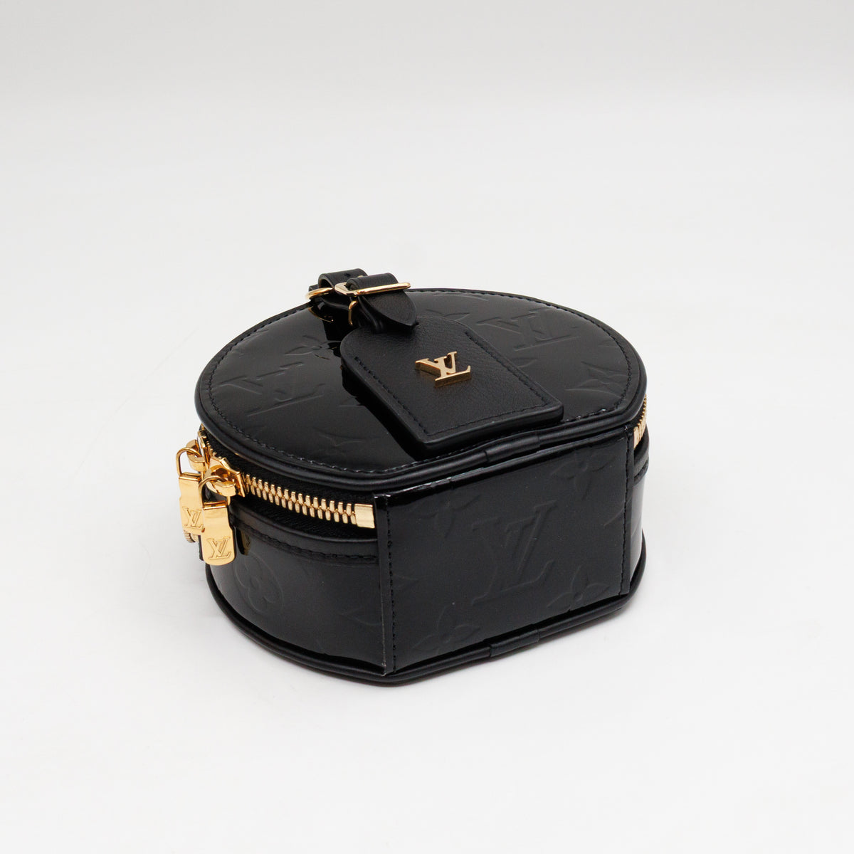 Mini Boite Chapeau Black Vernis Gold