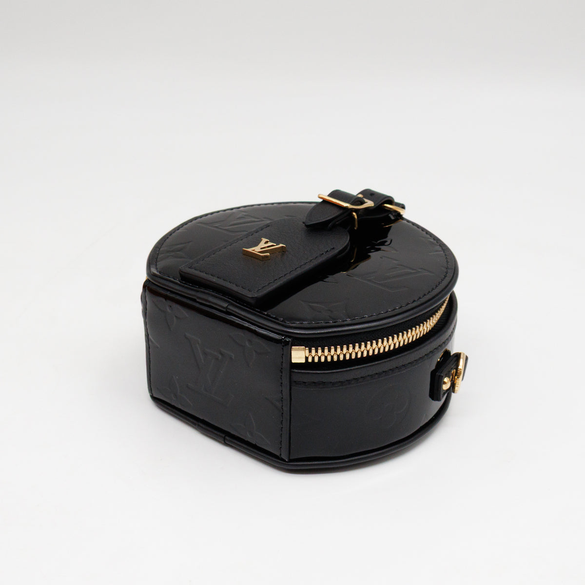 Mini Boite Chapeau Black Vernis Gold