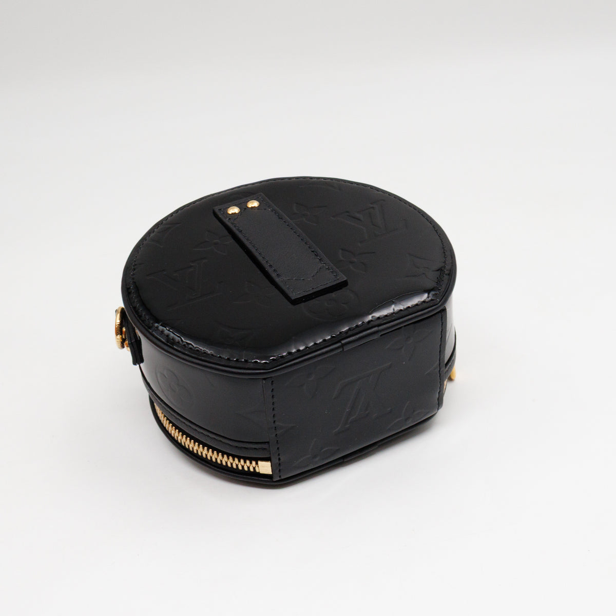 Mini Boite Chapeau Black Vernis Gold