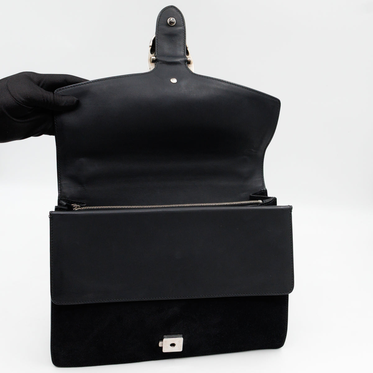Dionysus Medium Black Suede Leather