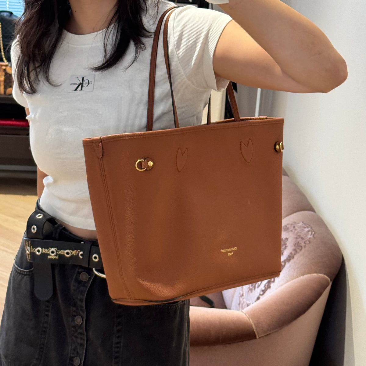 Neverfull MM Inside Out Monogram Canvas Tan Leather