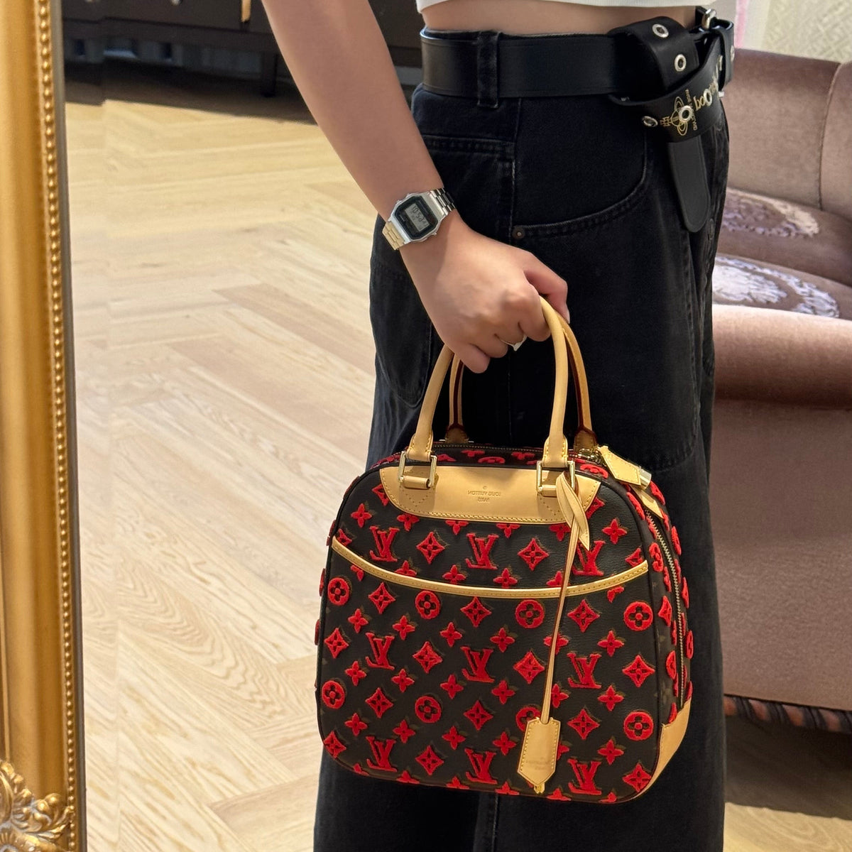 Deauville Cube Monogram Tuffetage Rouge