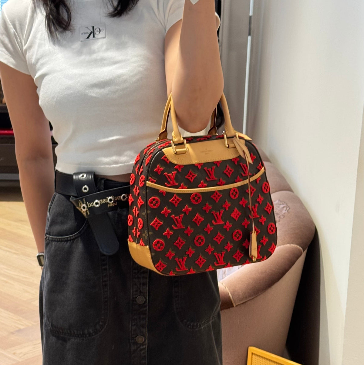 Deauville Cube Monogram Tuffetage Rouge