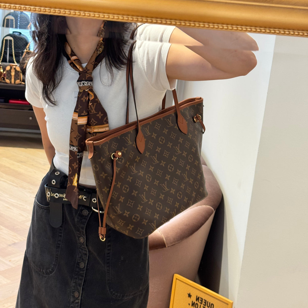 Neverfull MM Inside Out Monogram Canvas Tan Leather