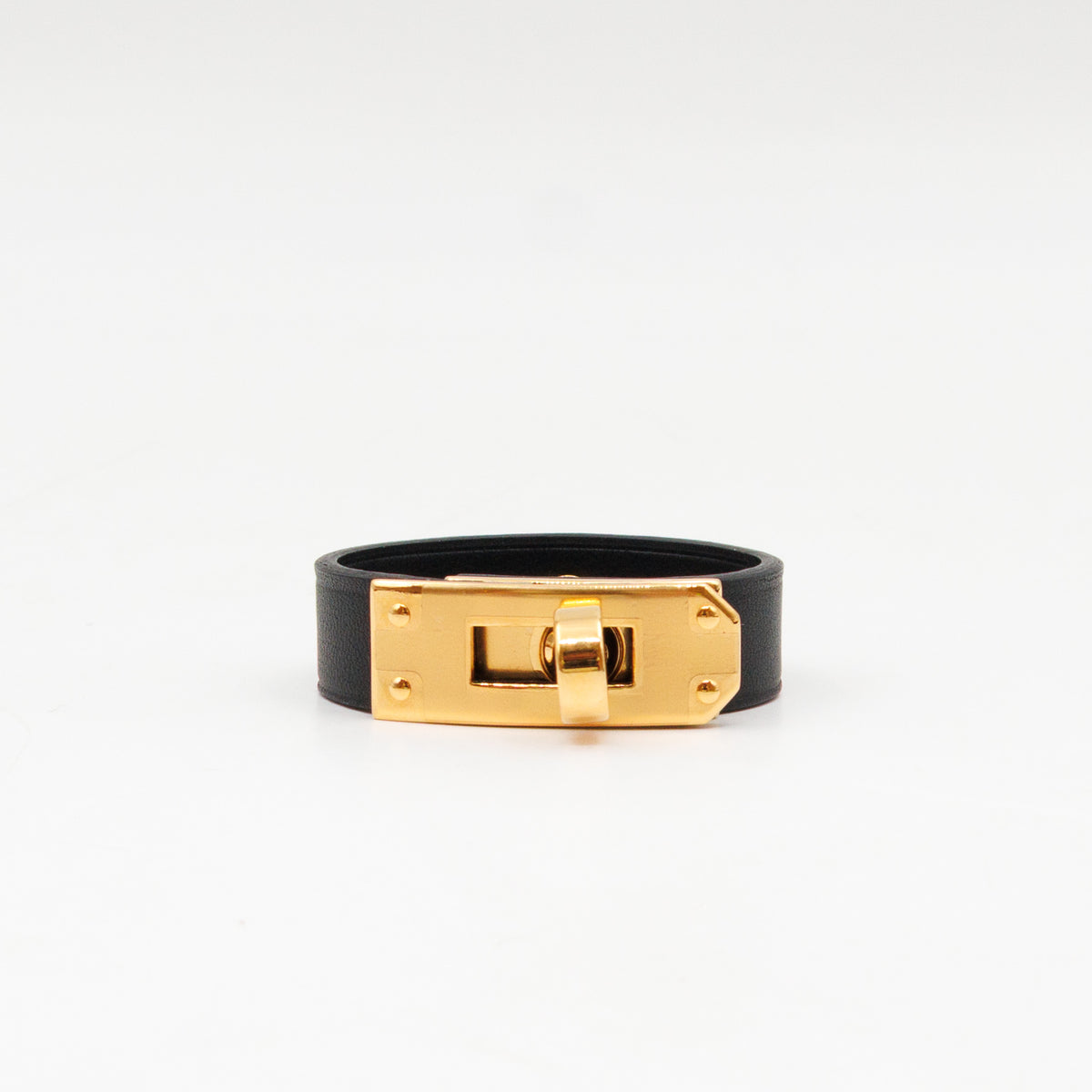 Kelly Glove Clip Black Leather Gold