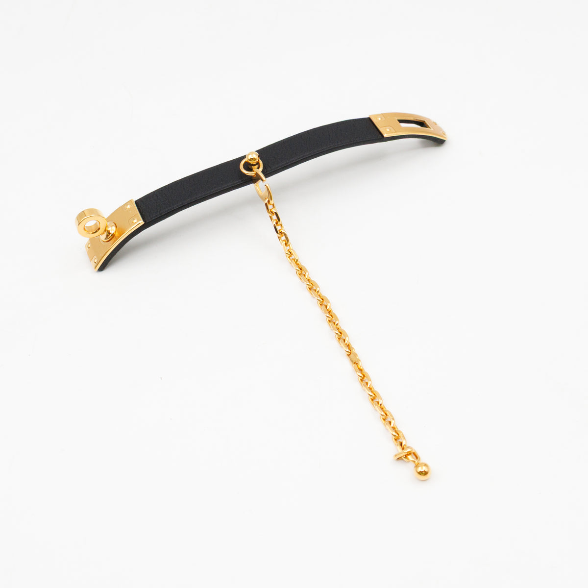 Kelly Glove Clip Black Leather Gold