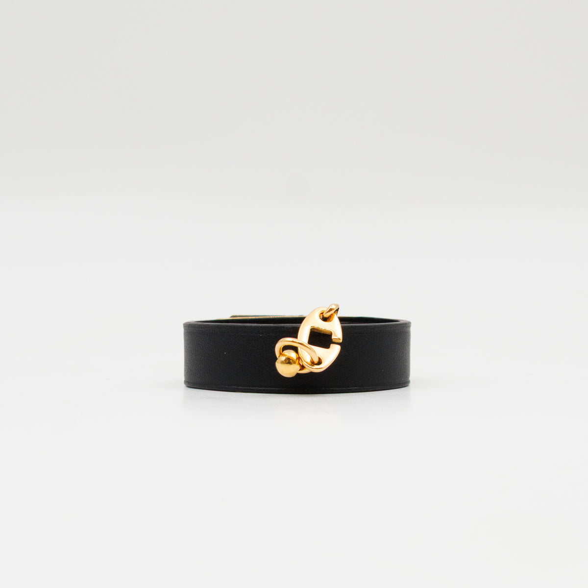 Kelly Glove Clip Black Leather Gold