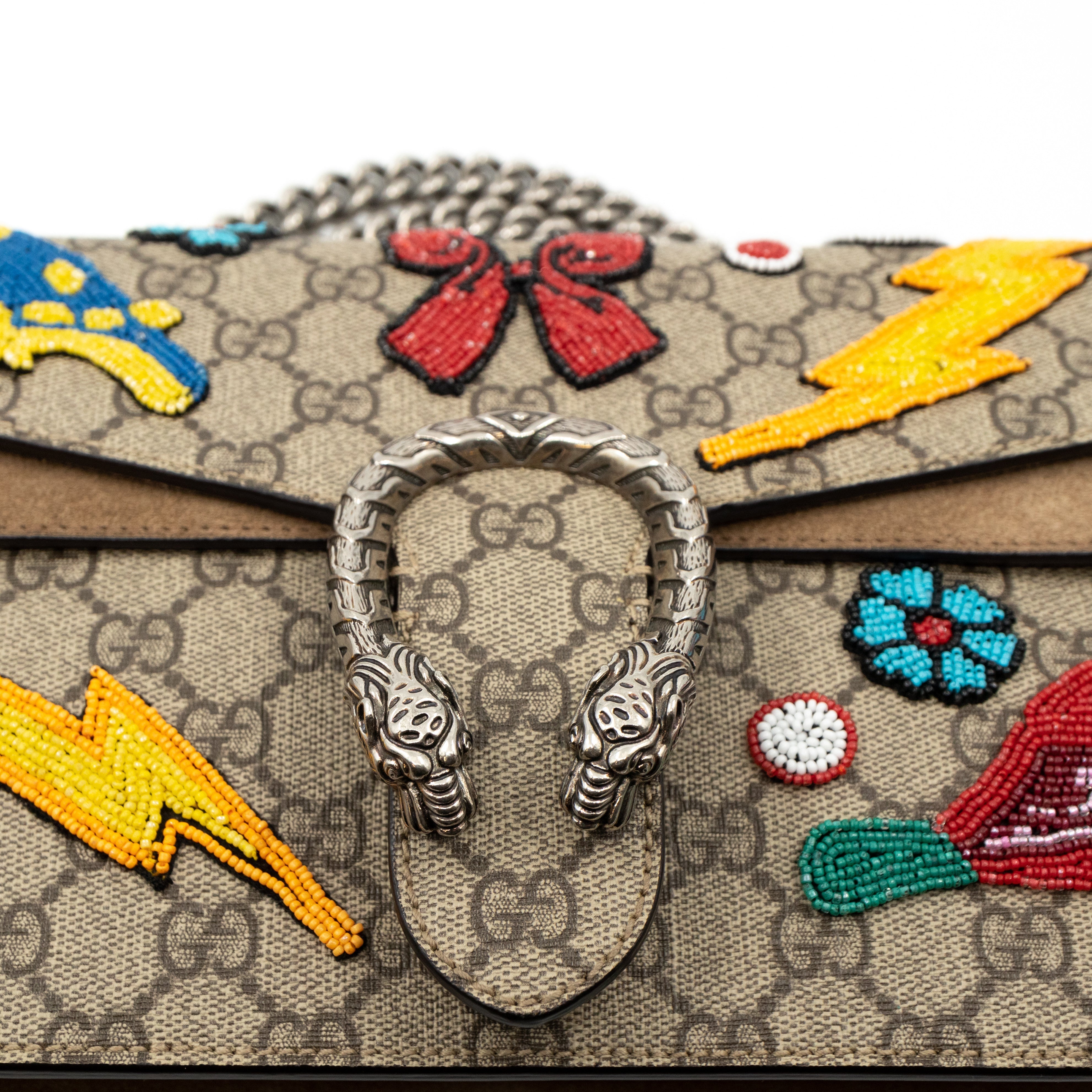 Dionysus Small GG Supreme Embroidered Birds