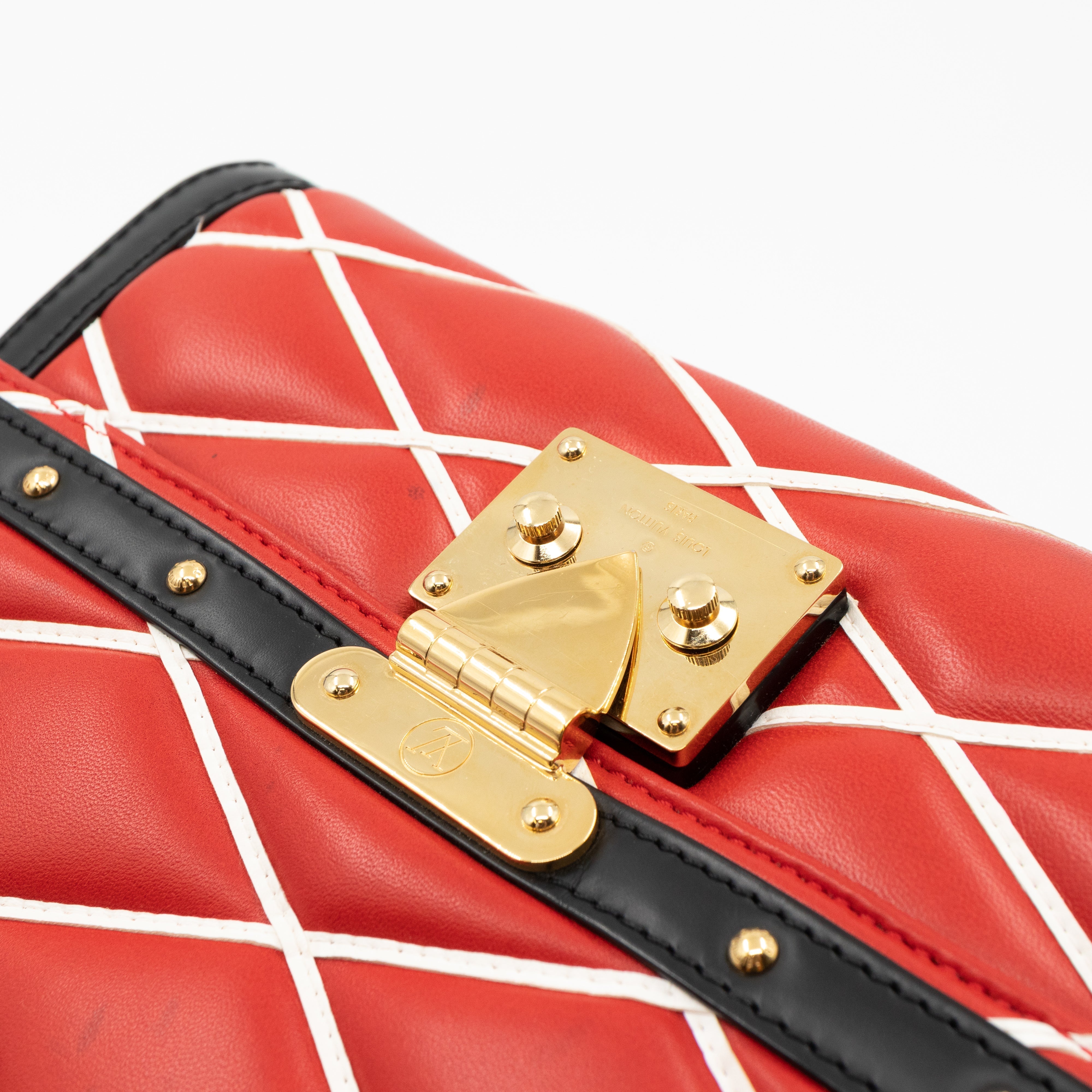 Malletage Pochette Flap Bag Red Leather