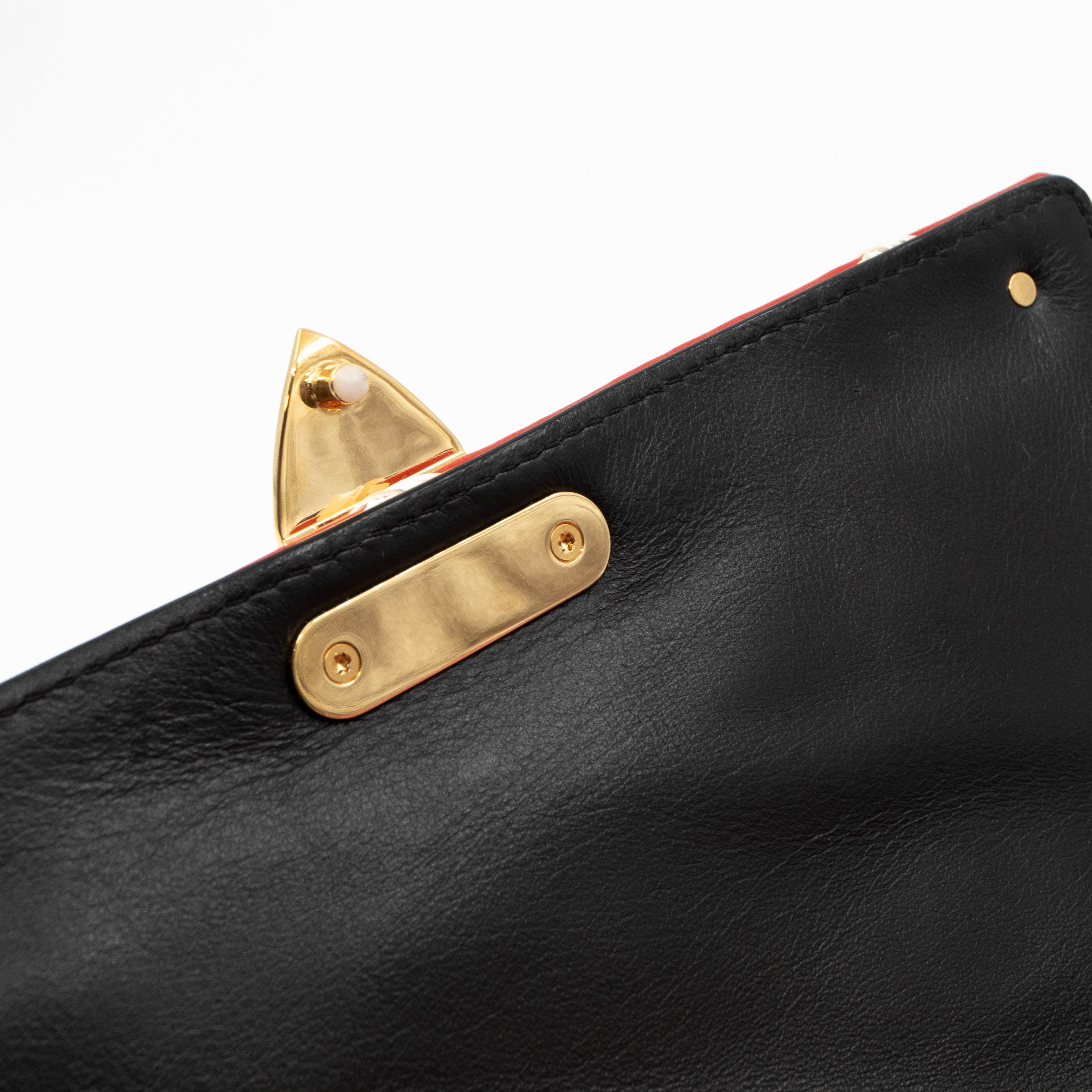 Malletage Pochette Flap Bag Red Leather