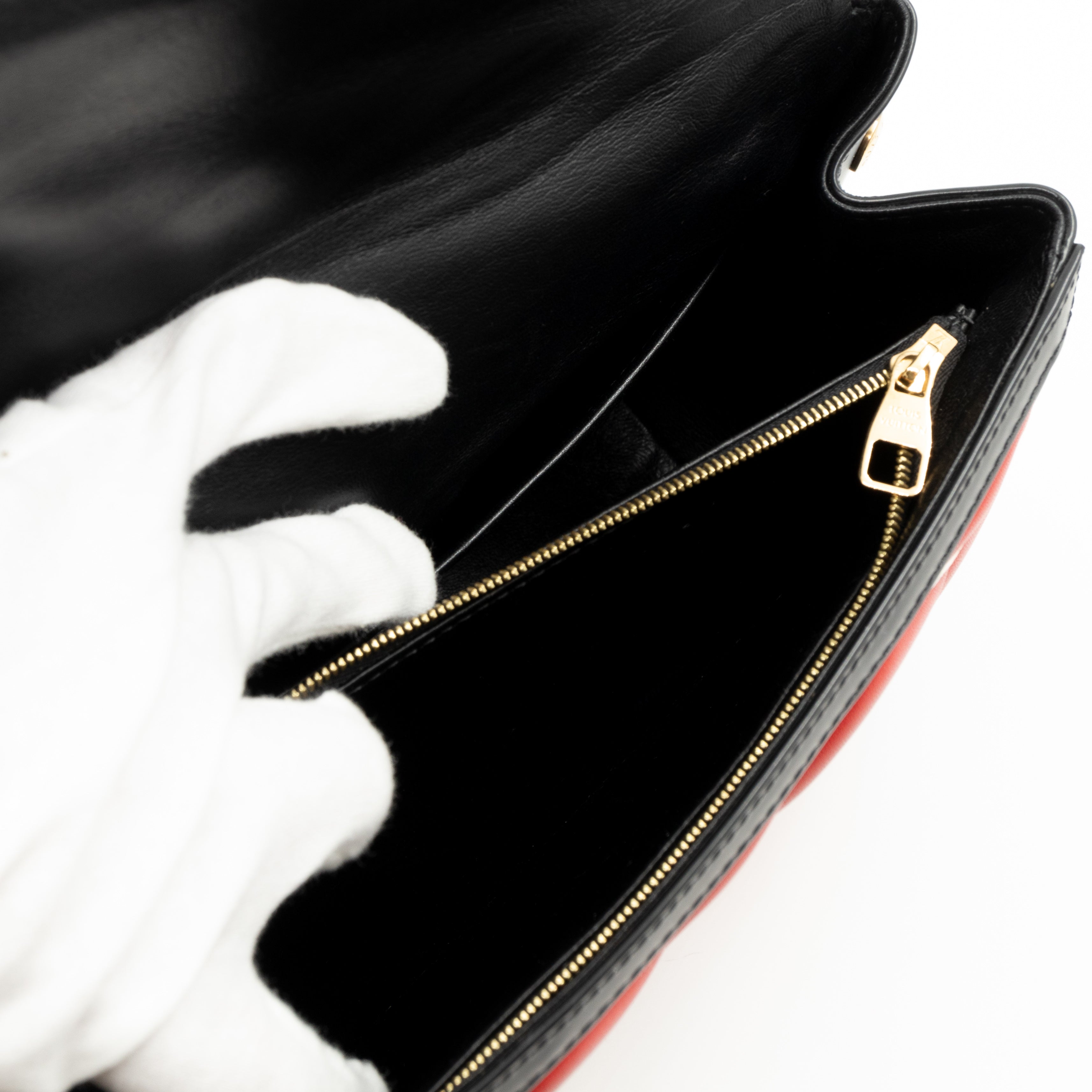 Malletage Pochette Flap Bag Red Leather
