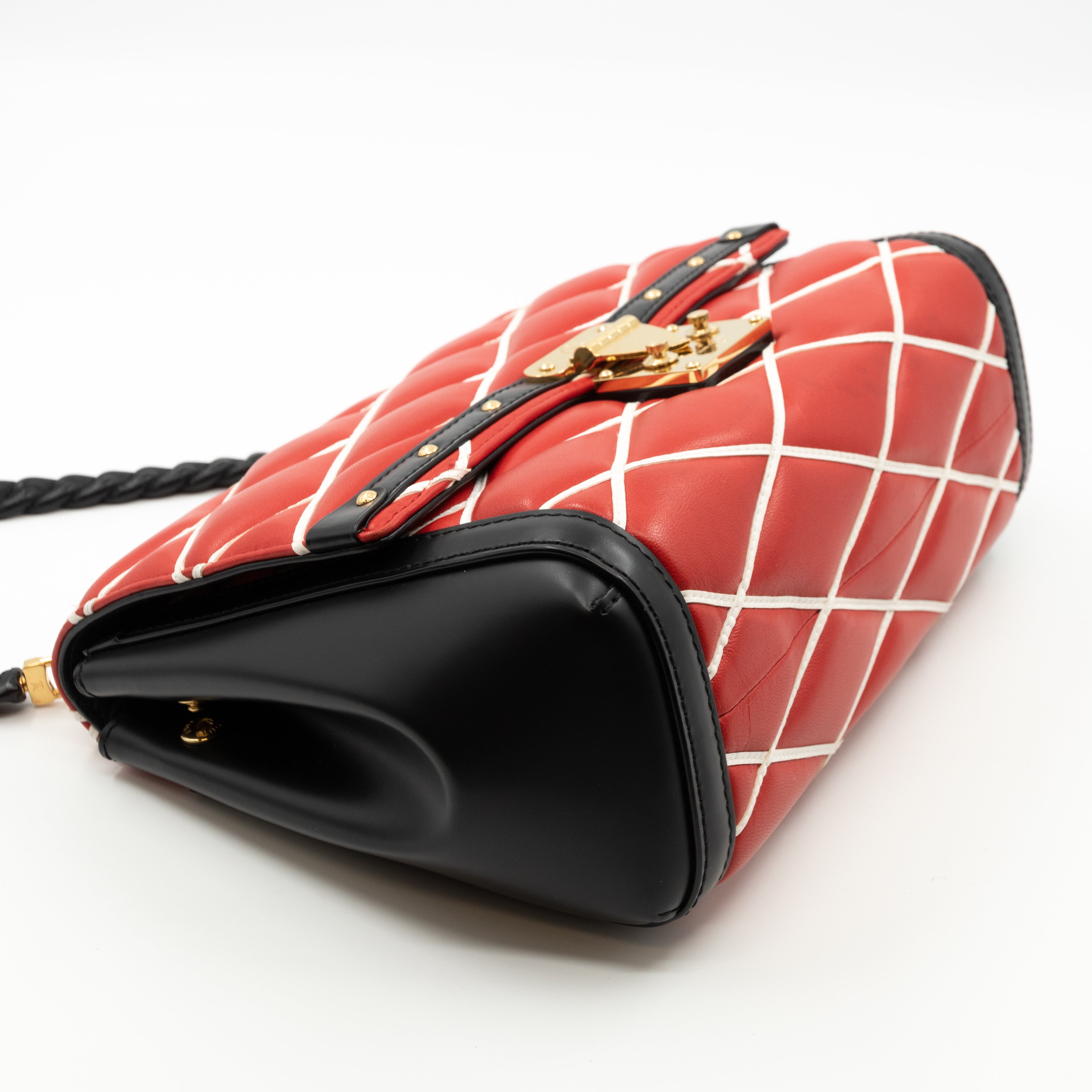 Malletage Pochette Flap Bag Red Leather