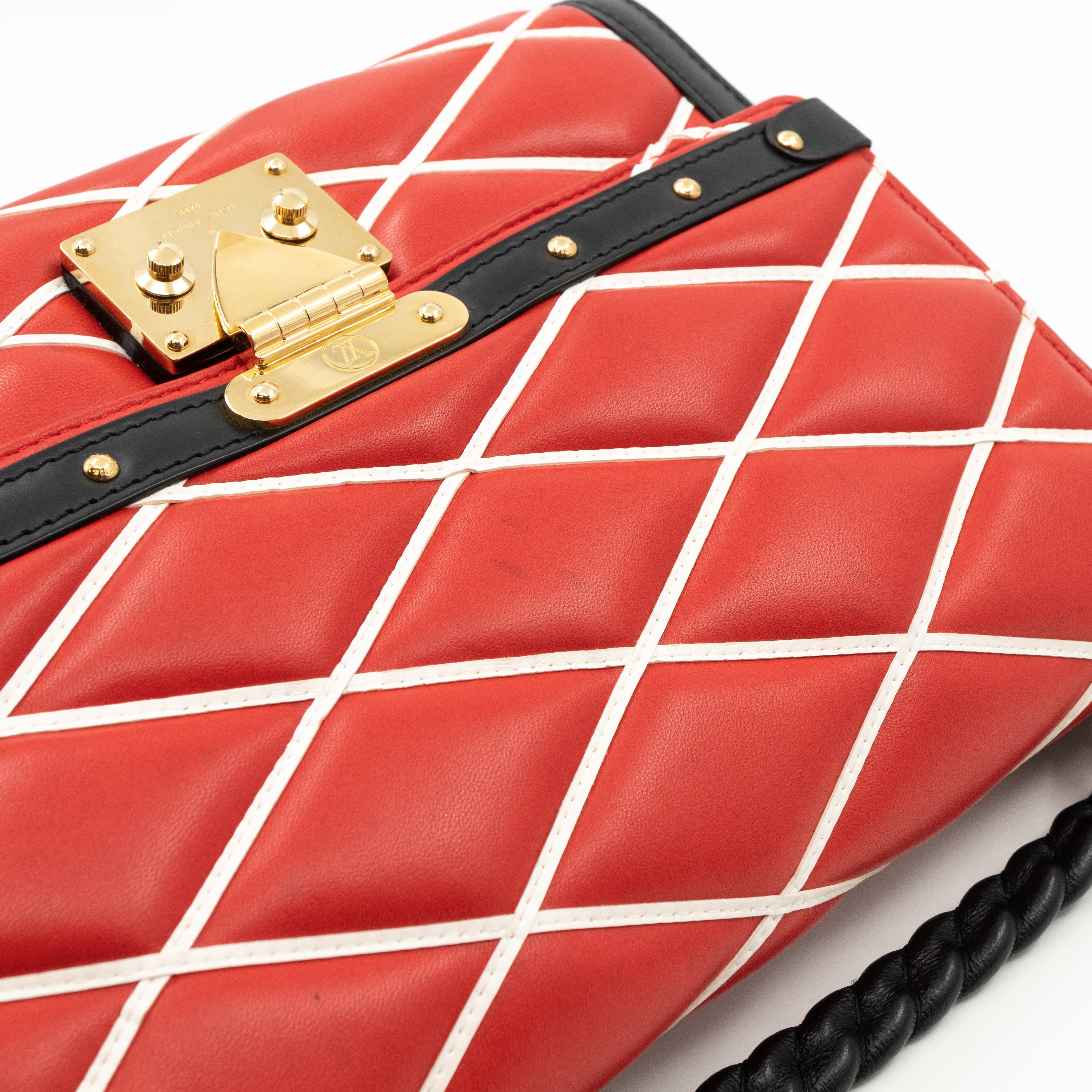 Malletage Pochette Flap Bag Red Leather