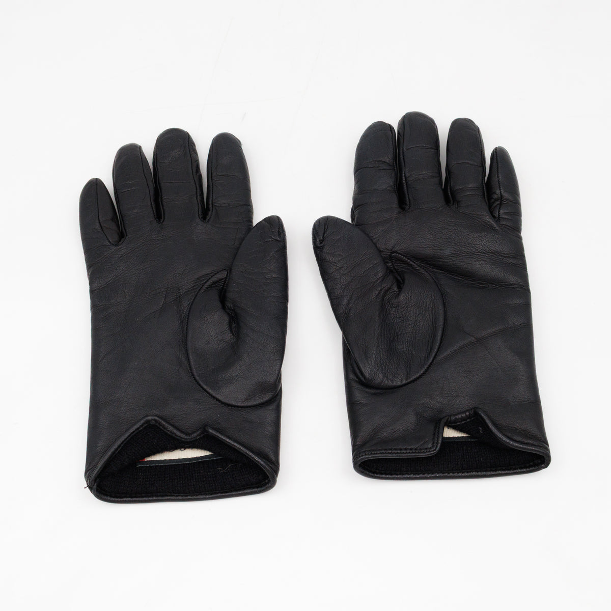 GG Marmont Black Chevron Leather Gloves