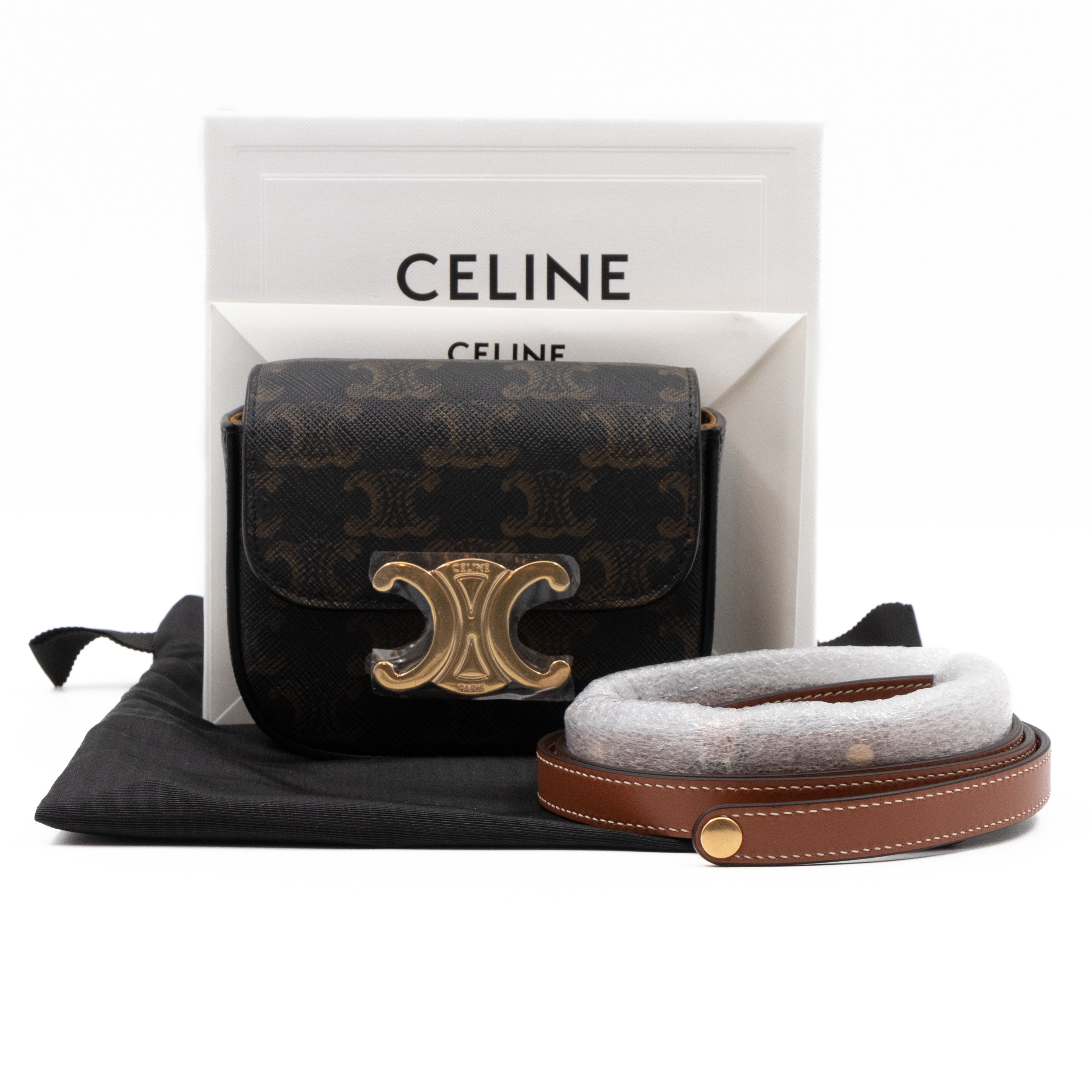 Mini Claude In Triomphe Canvas And Calfskin Tan