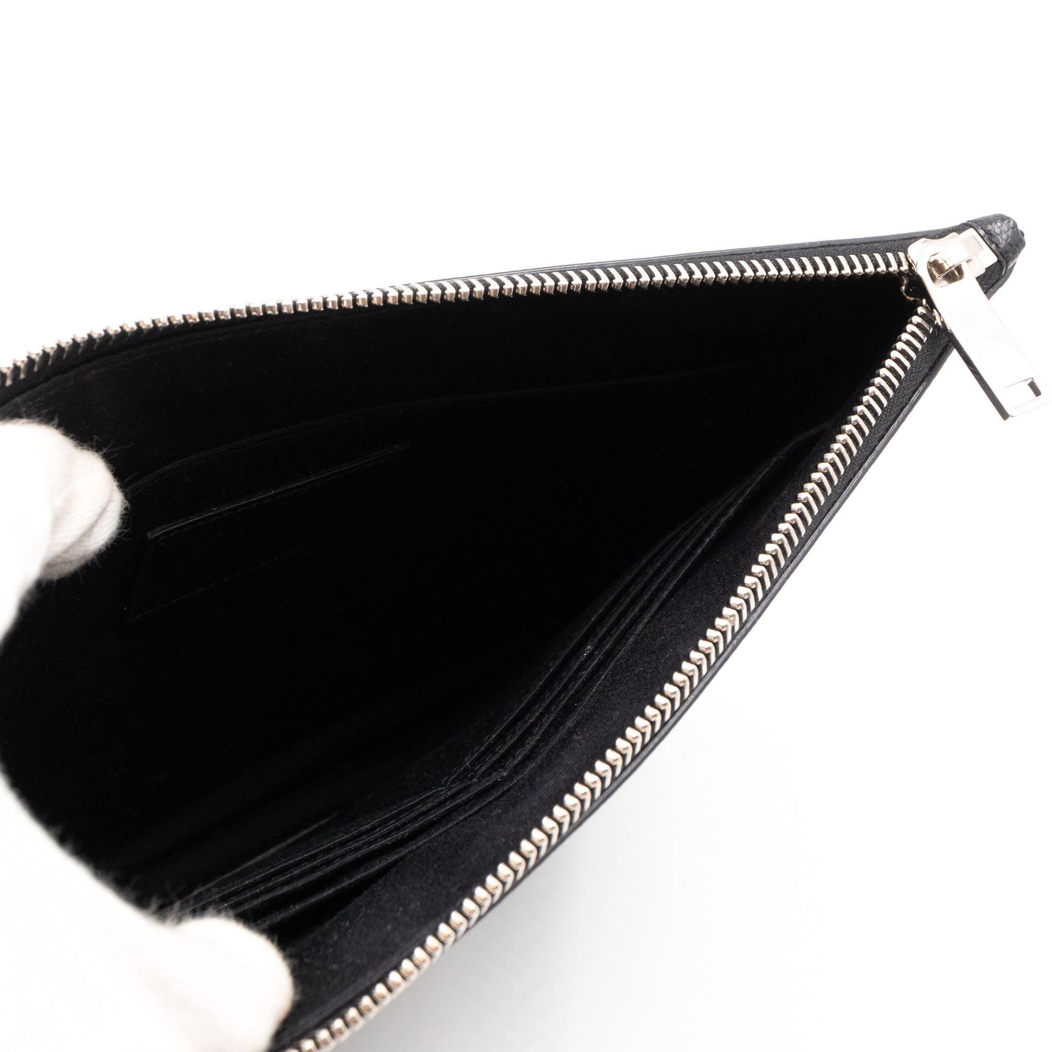 Folio Clutch Black Grained Leather