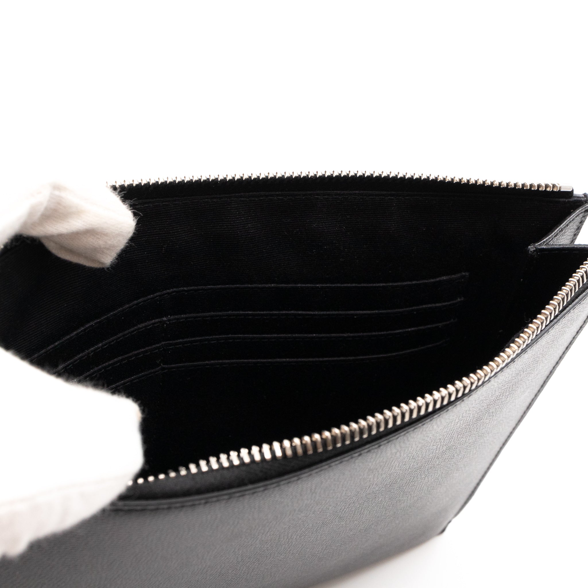 Folio Clutch Black Grained Leather