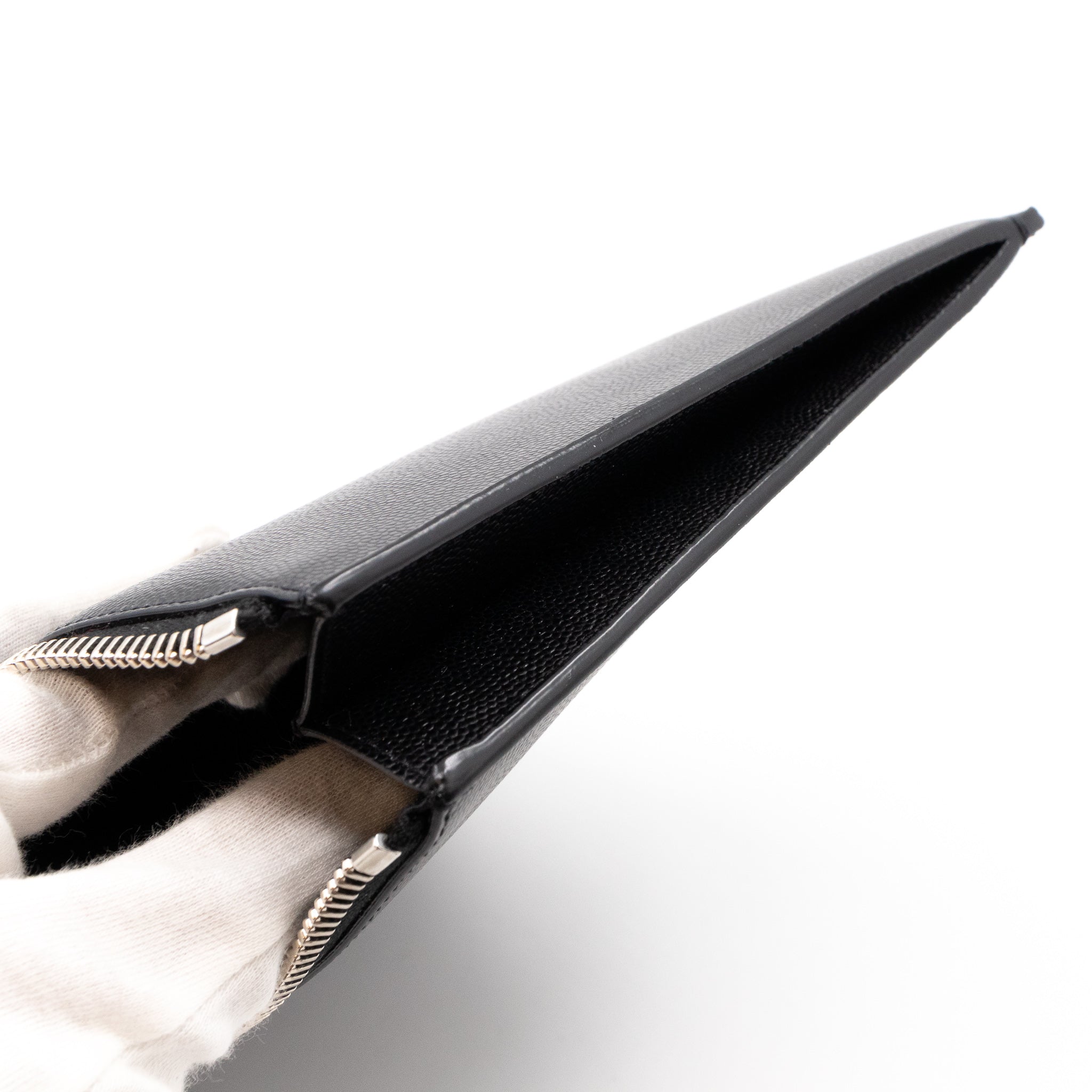 Folio Clutch Black Grained Leather