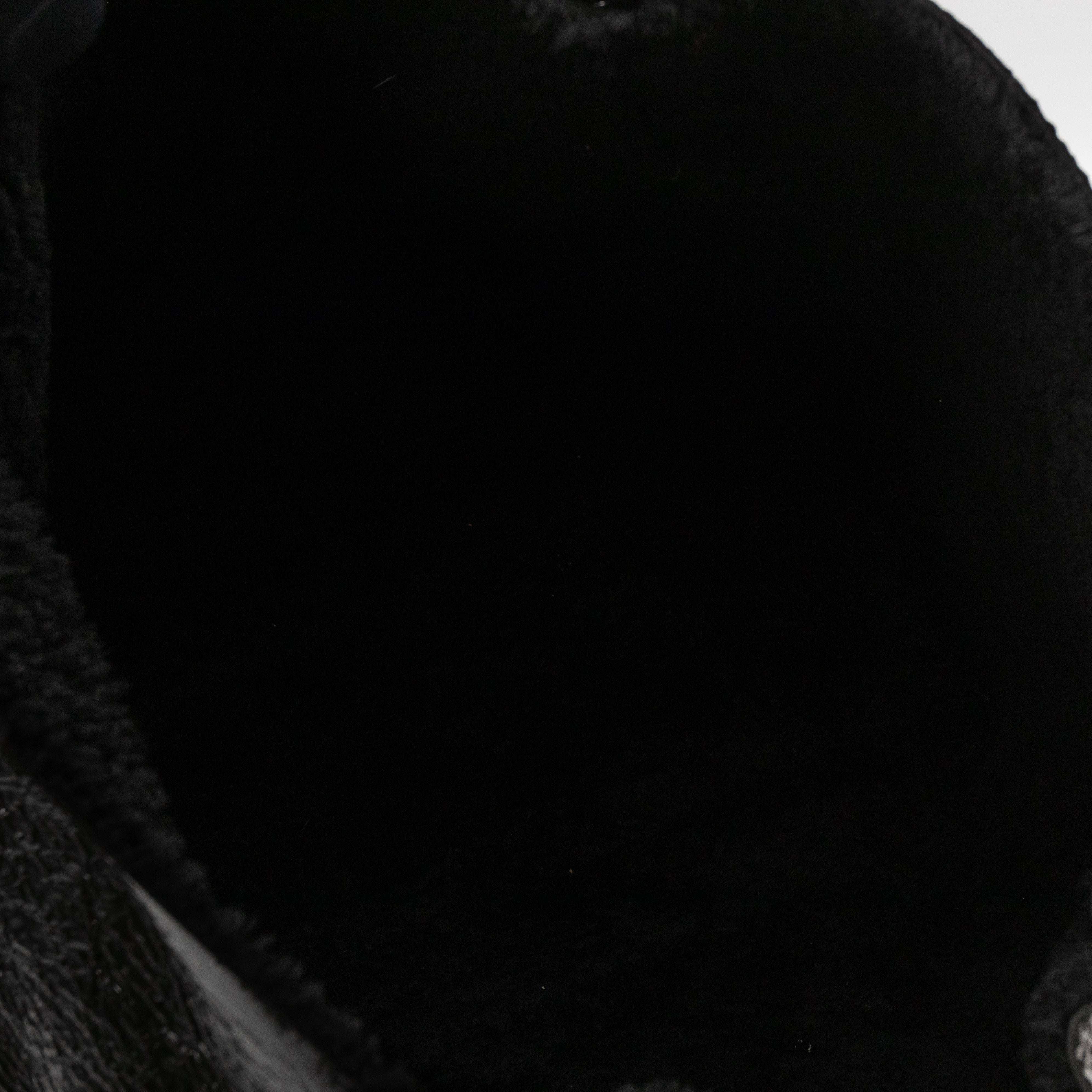 Soho Tote Wool Shearling Crushed Black Patent Leather