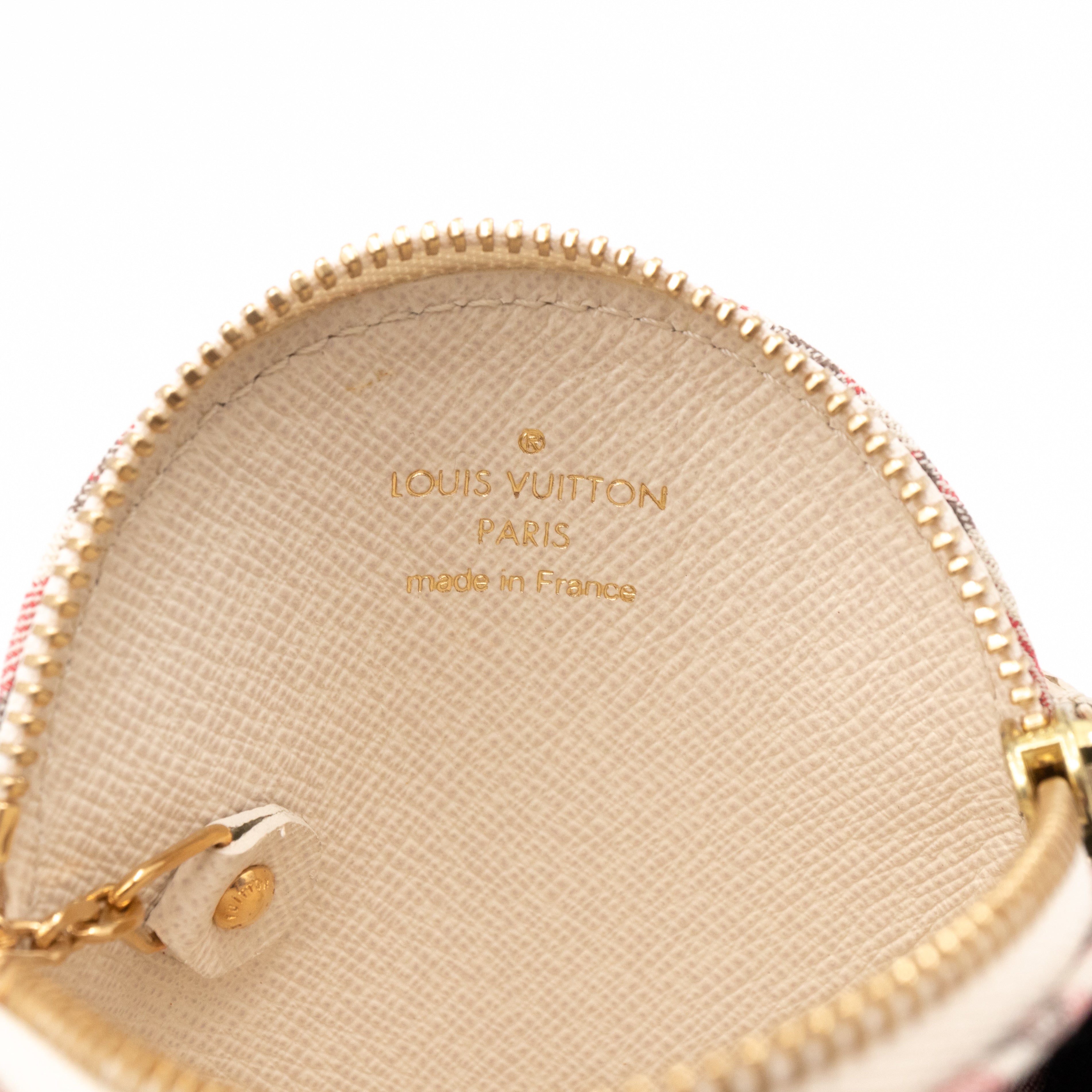Round Coin Purse Mini Lin Croisette Rouge