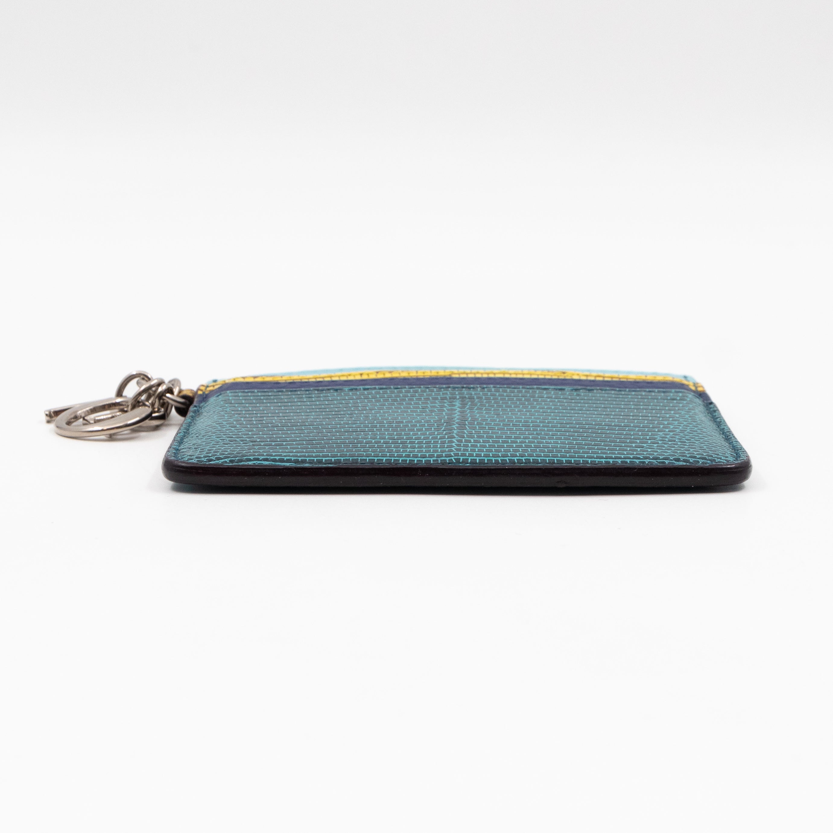 Lady Dior Card Holder Multicolor Embossed Leather