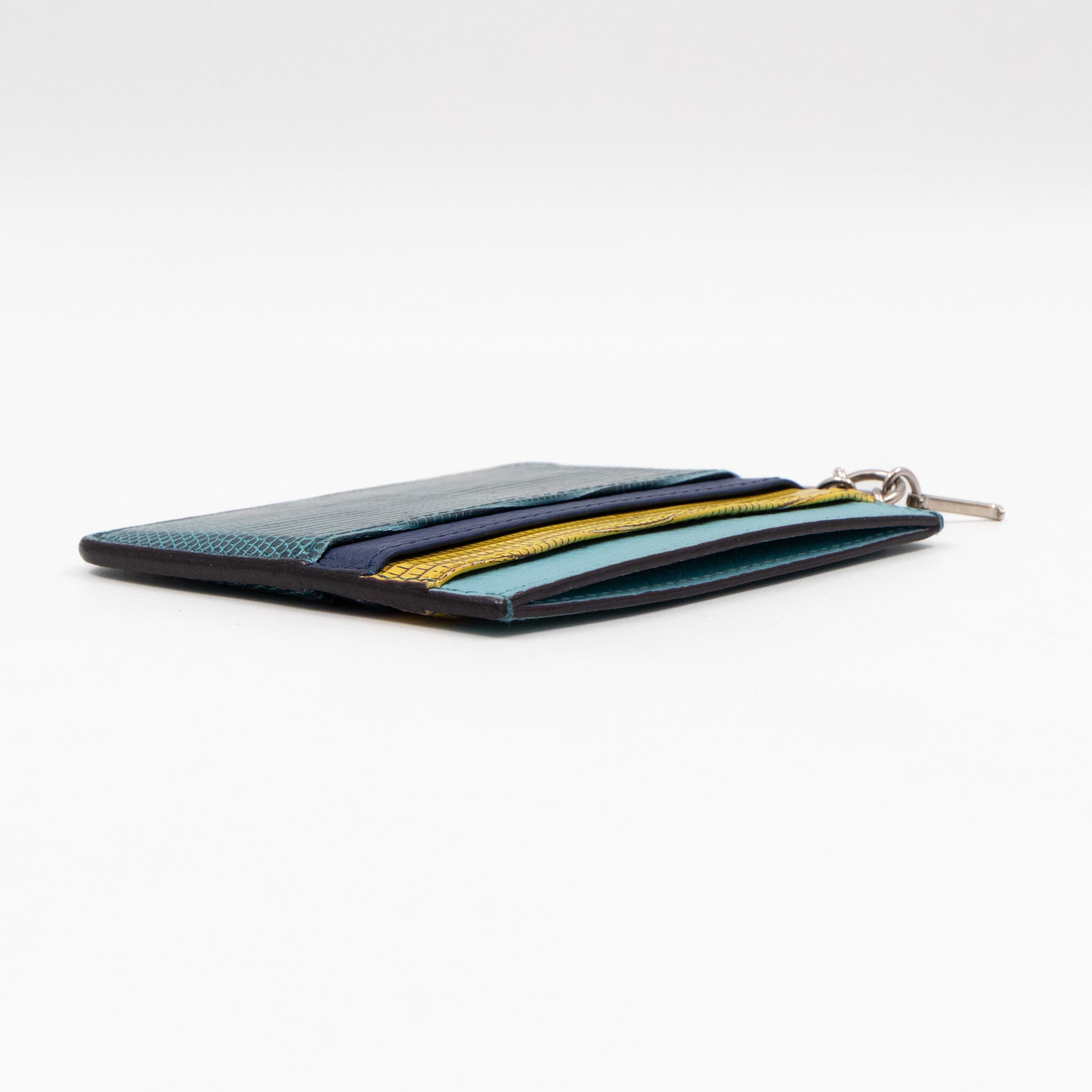 Lady Dior Card Holder Multicolor Embossed Leather