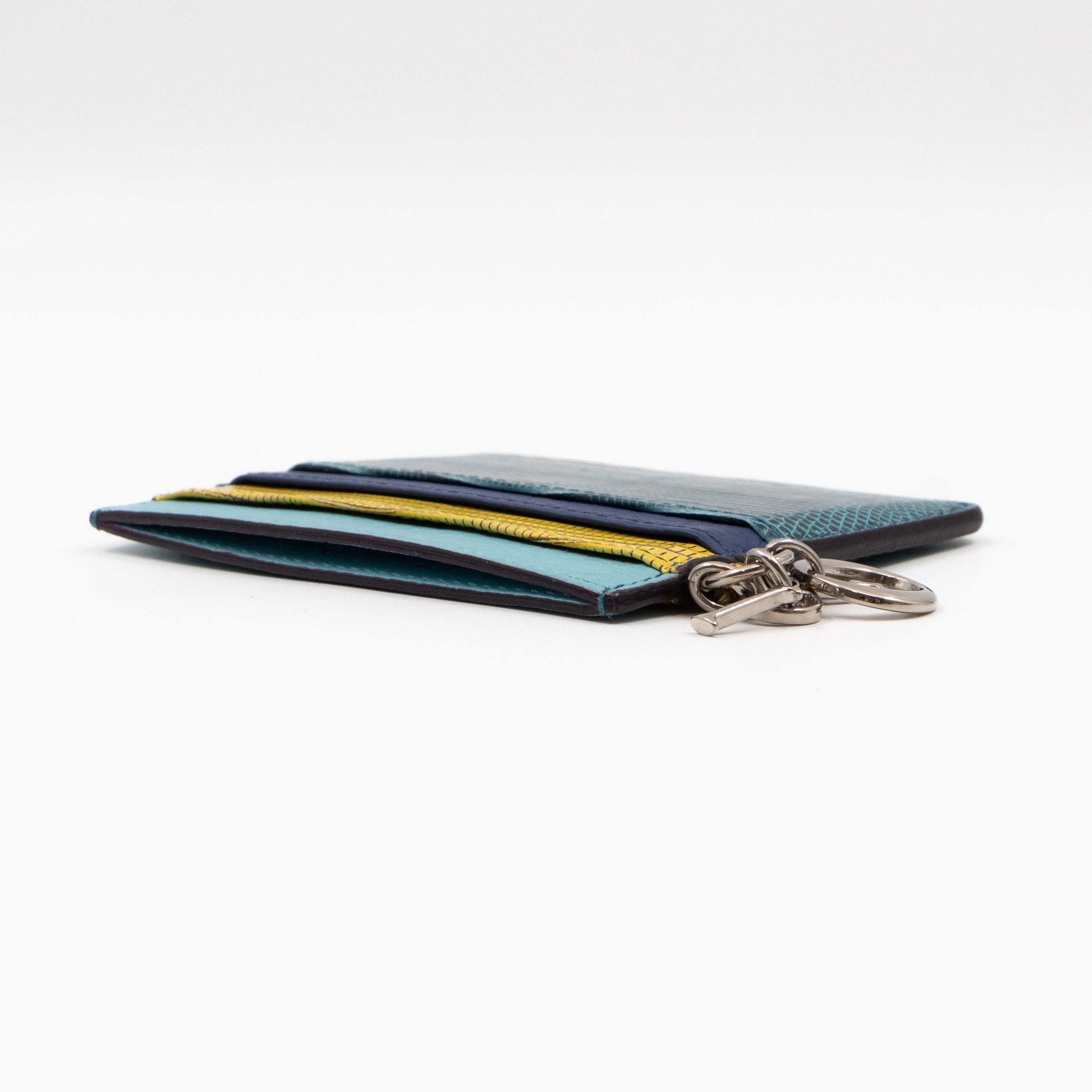 Lady Dior Card Holder Multicolor Embossed Leather