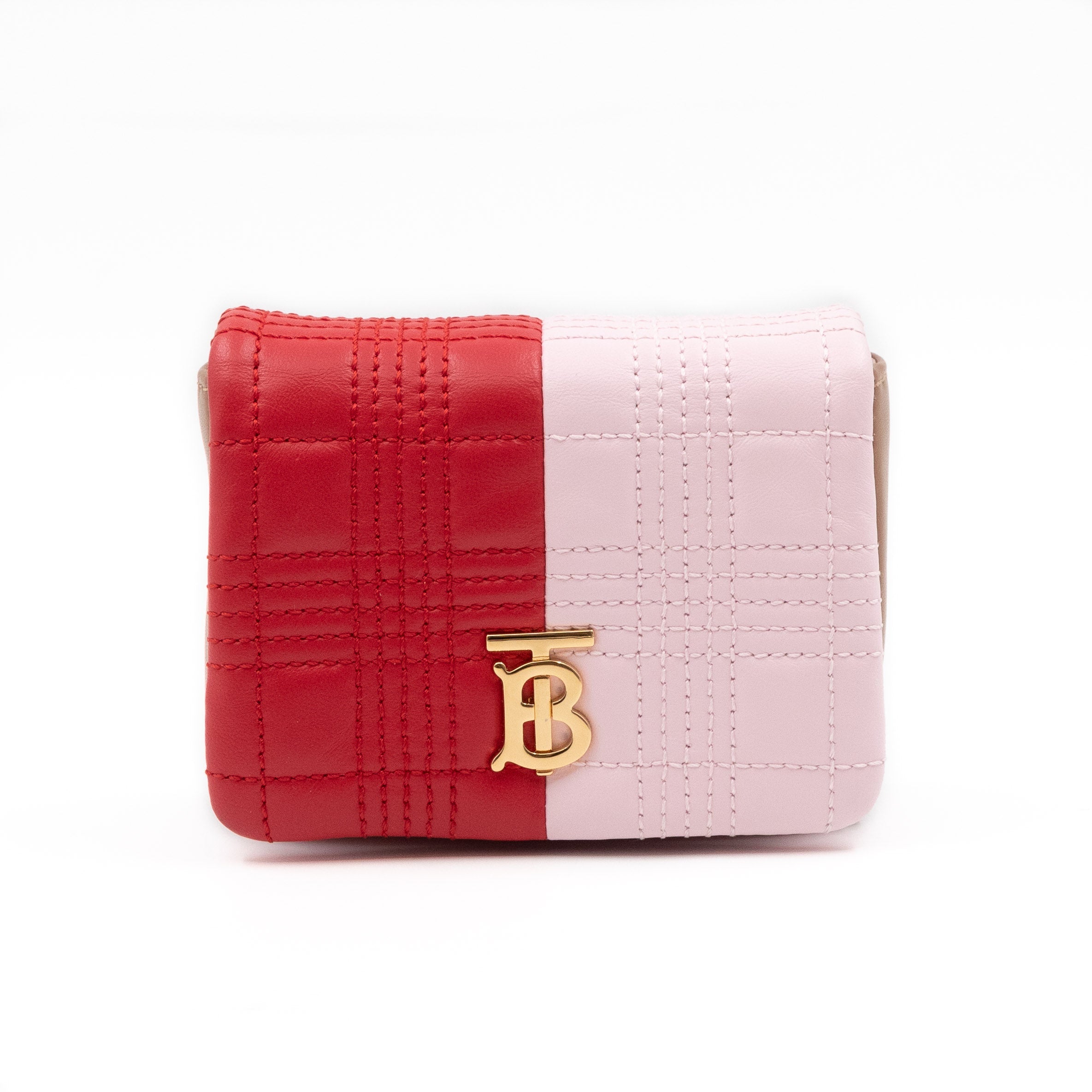 Micro Quilted Lola Shoulder Bag Red & Pink Leather