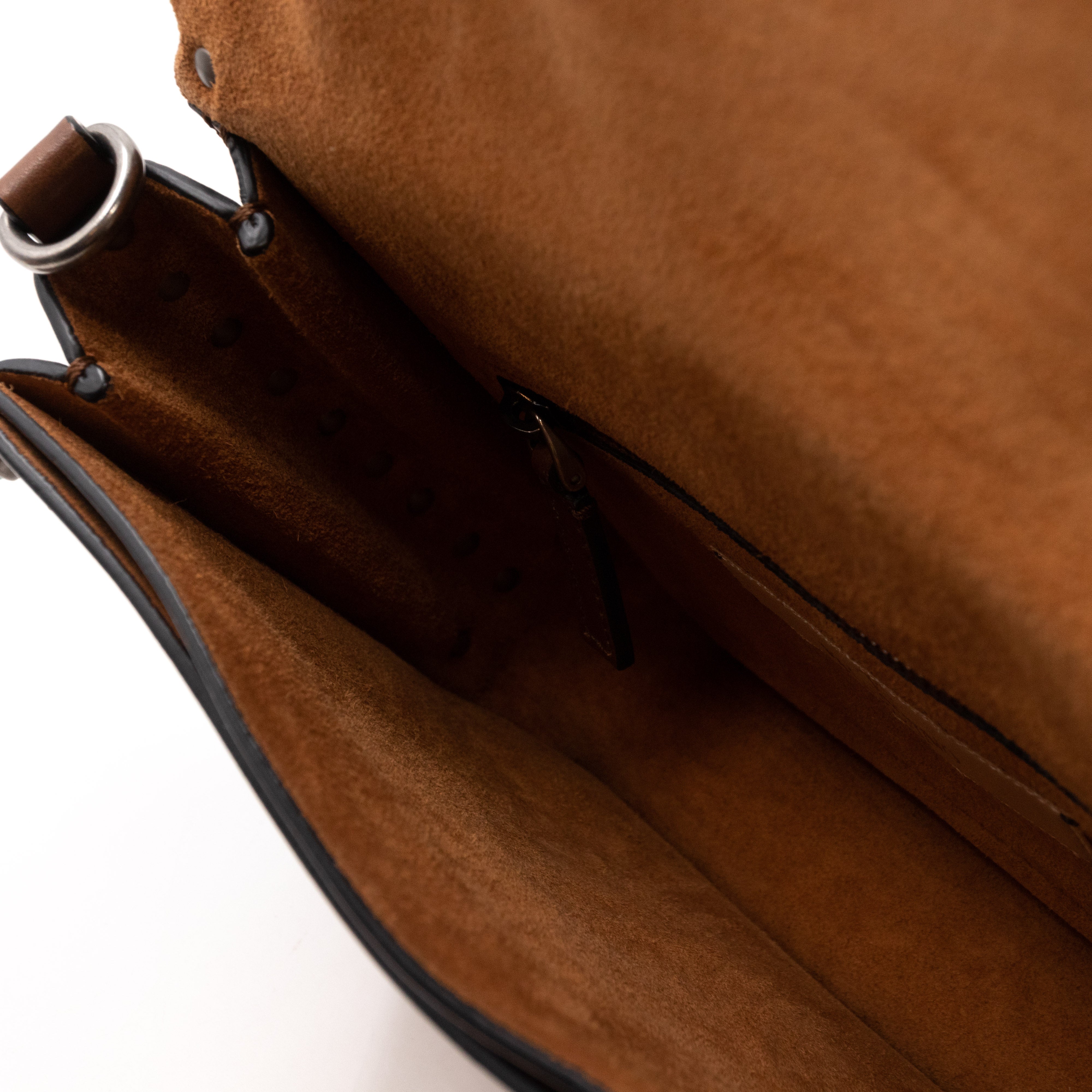 Rockstud Flap Bag Guitar Strap Brown Leather