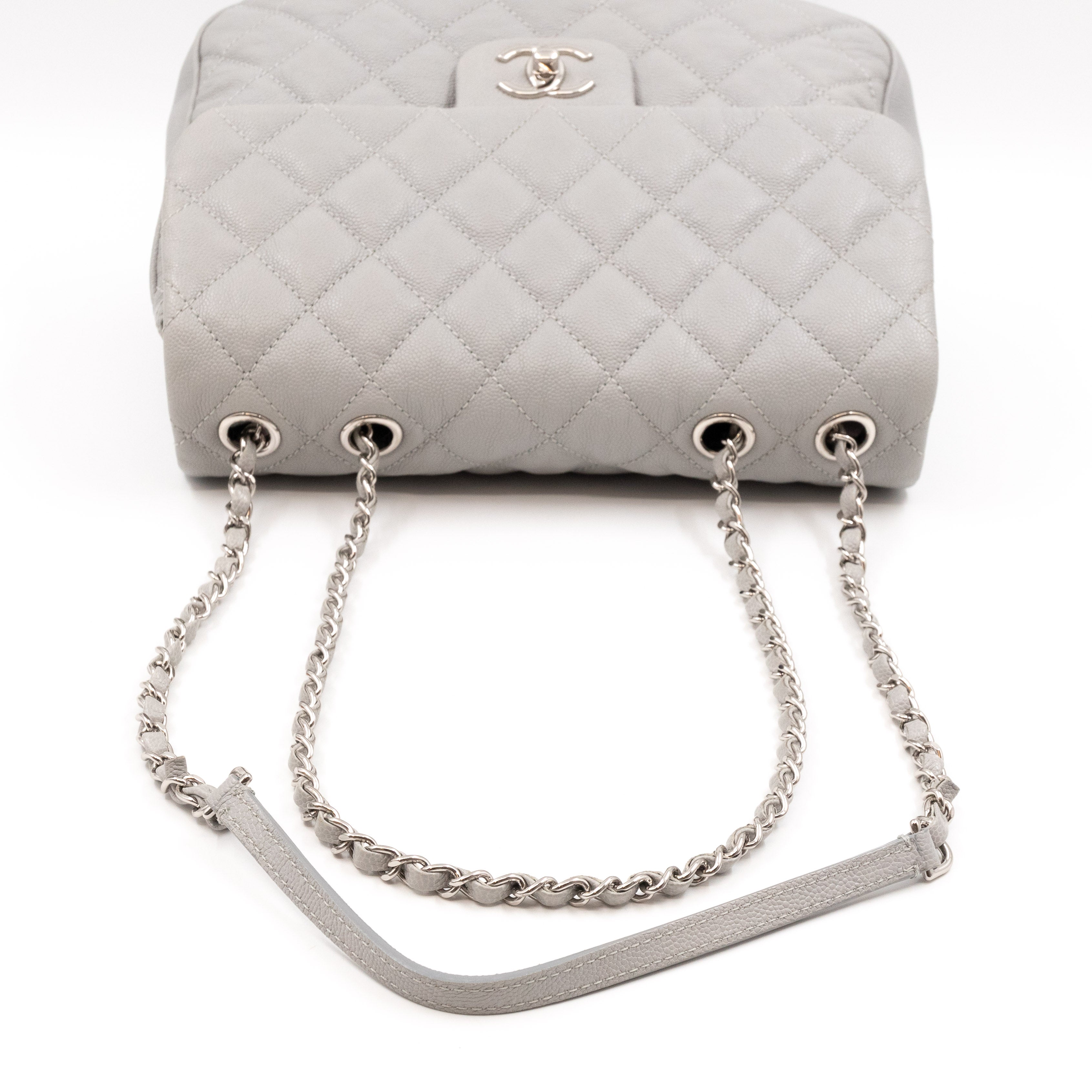 Classic Flap Urban Companion Bag Grey Caviar Silver