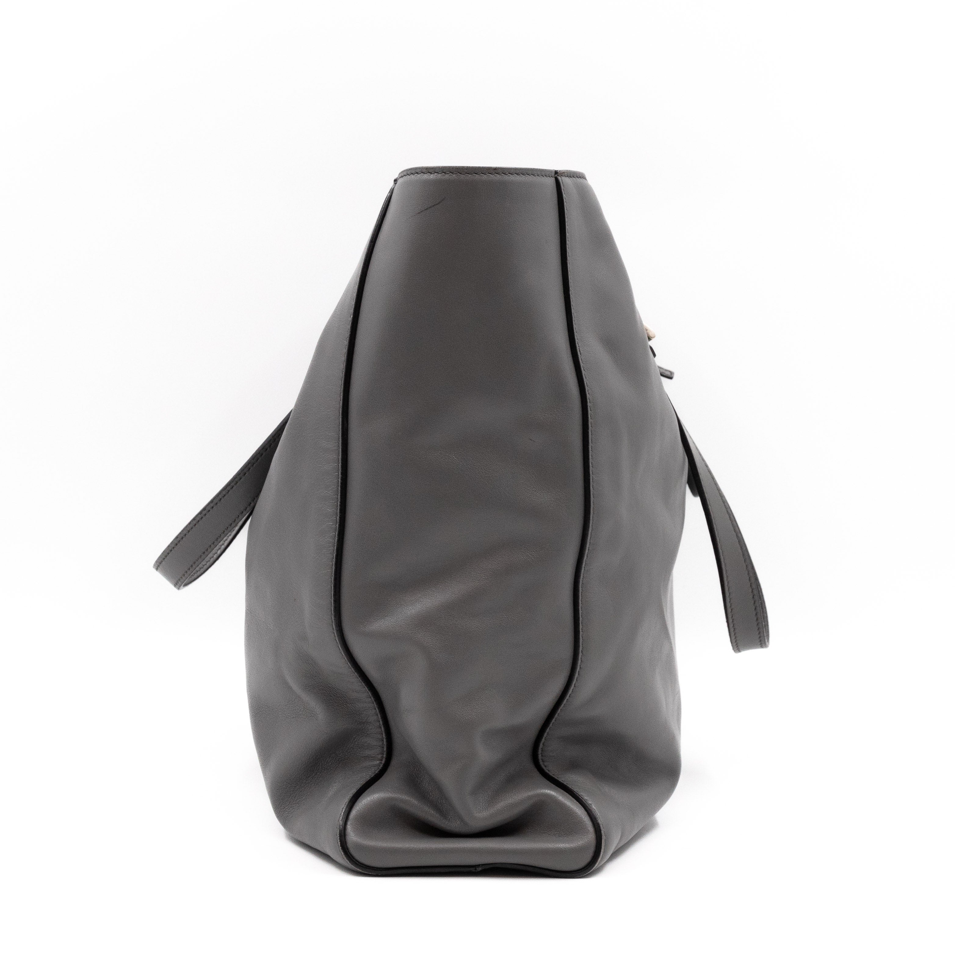 Shopping Tote Grey Soft Calfskin
