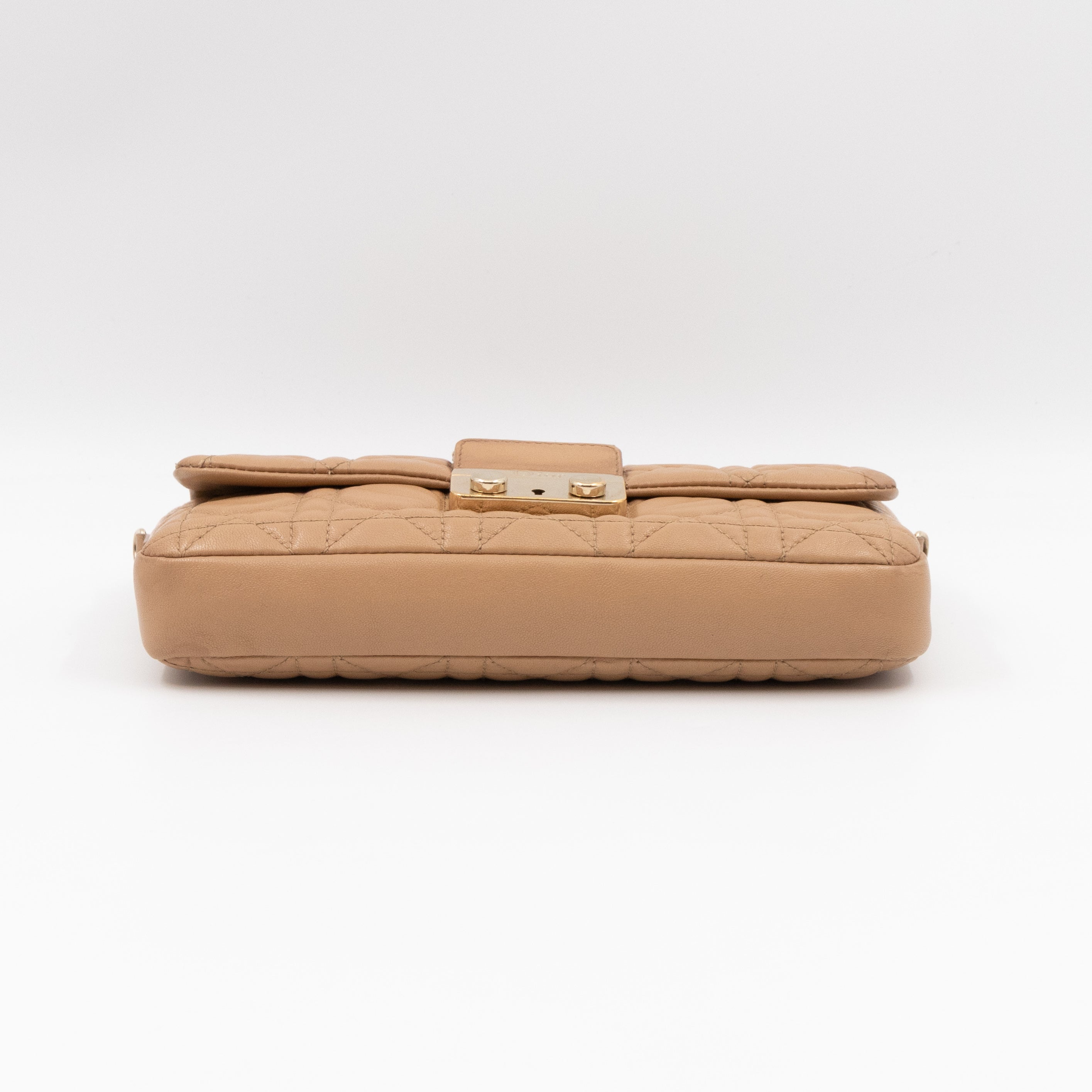 New Lock Pouch Bag Beige Leather