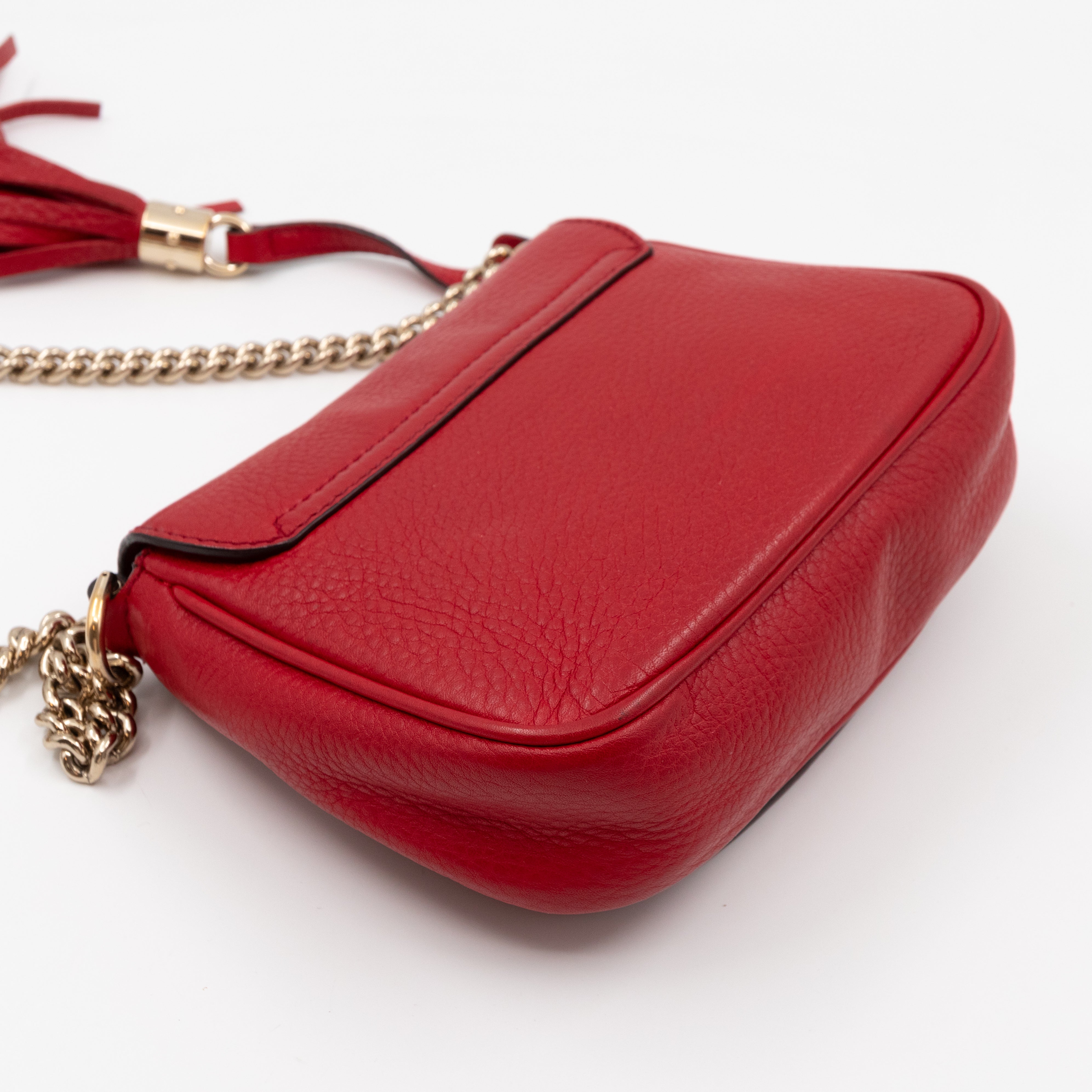 Mini Soho Flap Chain Bag Red Leather