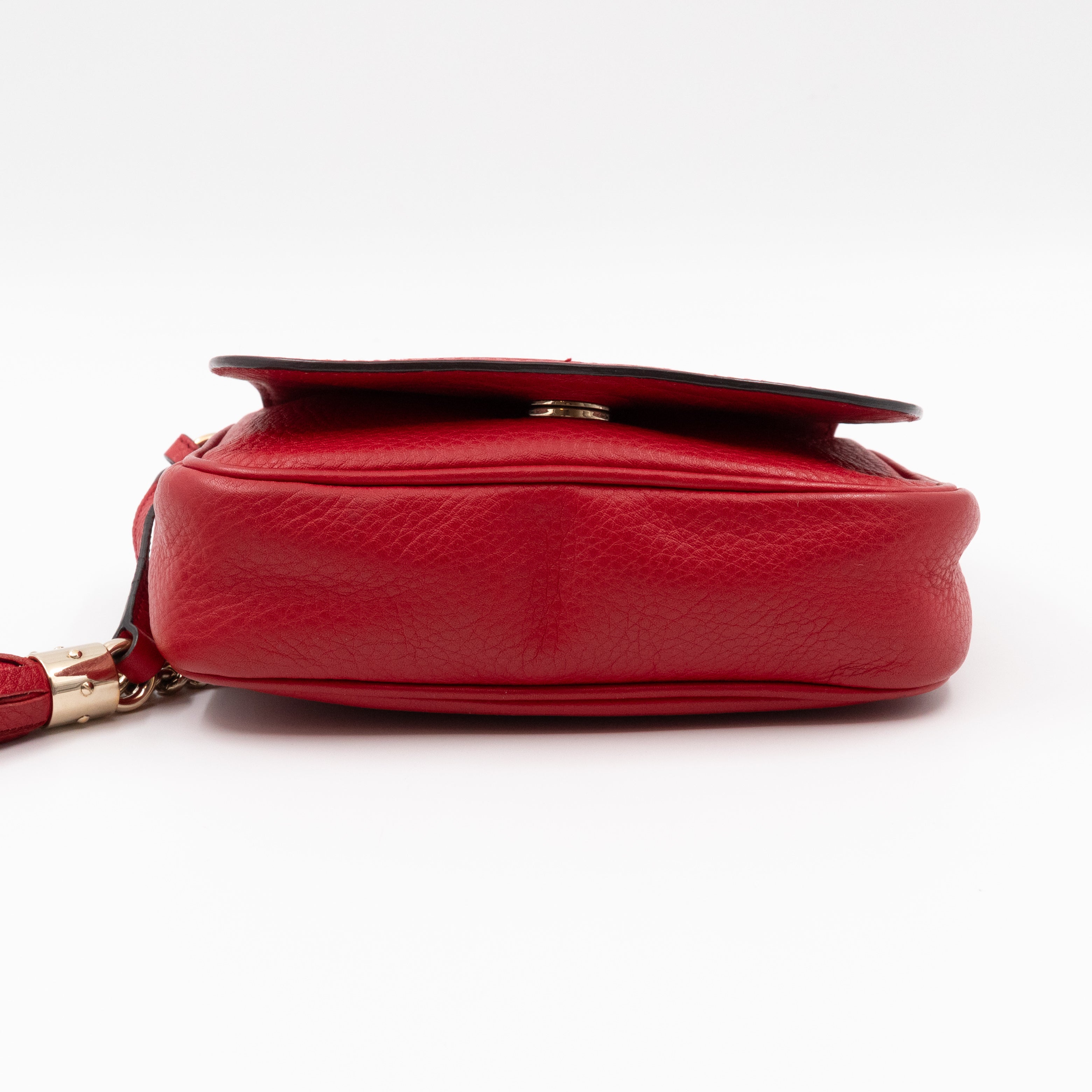 Mini Soho Flap Chain Bag Red Leather