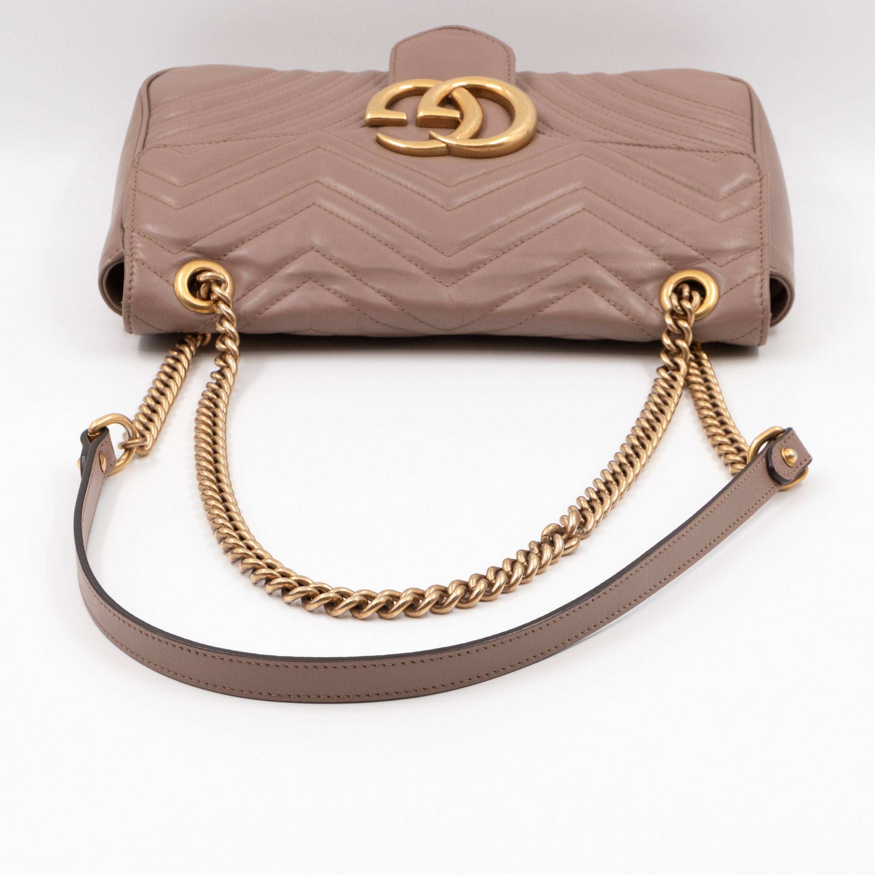 GG Marmont Medium Shoulder Bag Dusty Pink Leather