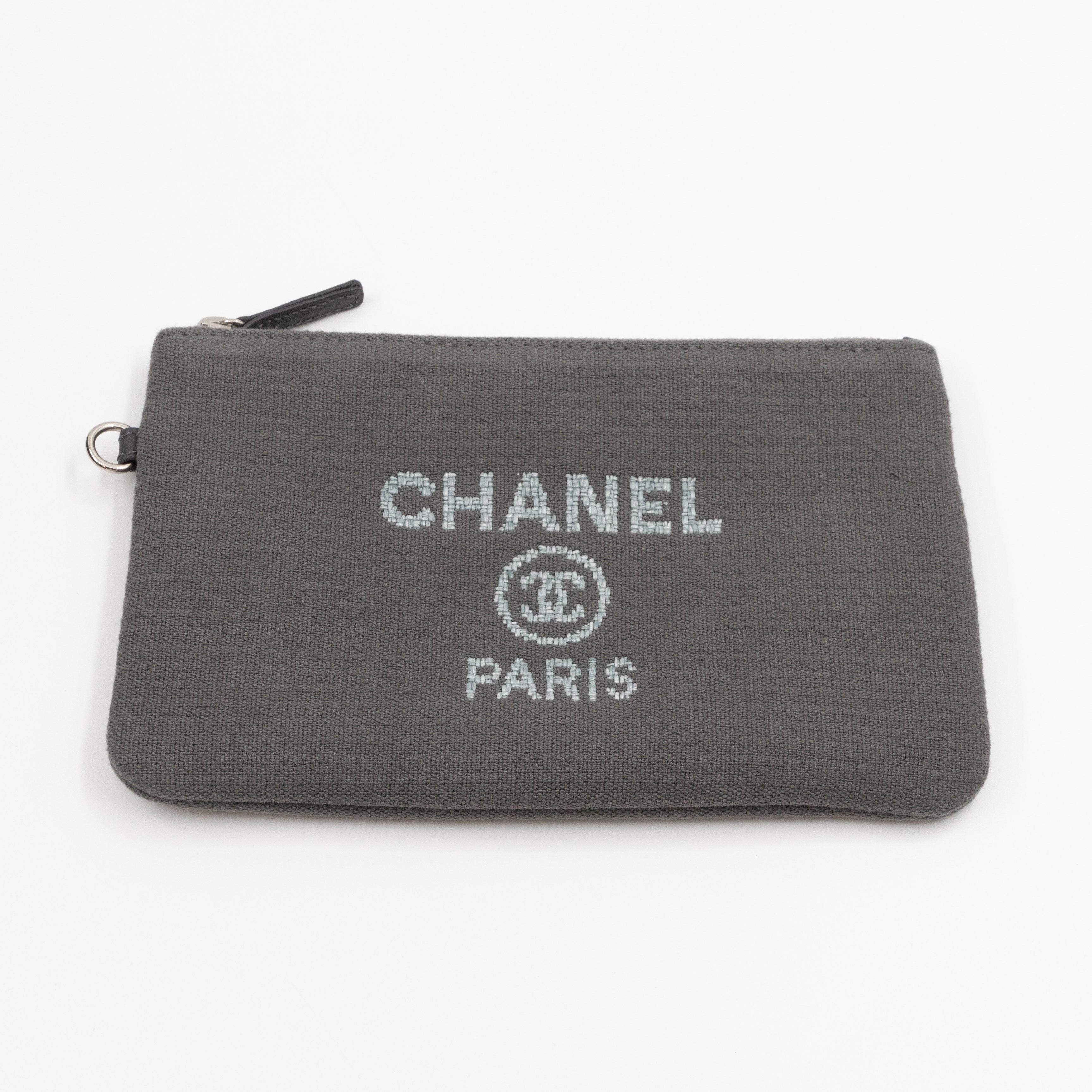 Deauville Fabric Large Tote with Pouch Grey Canvas