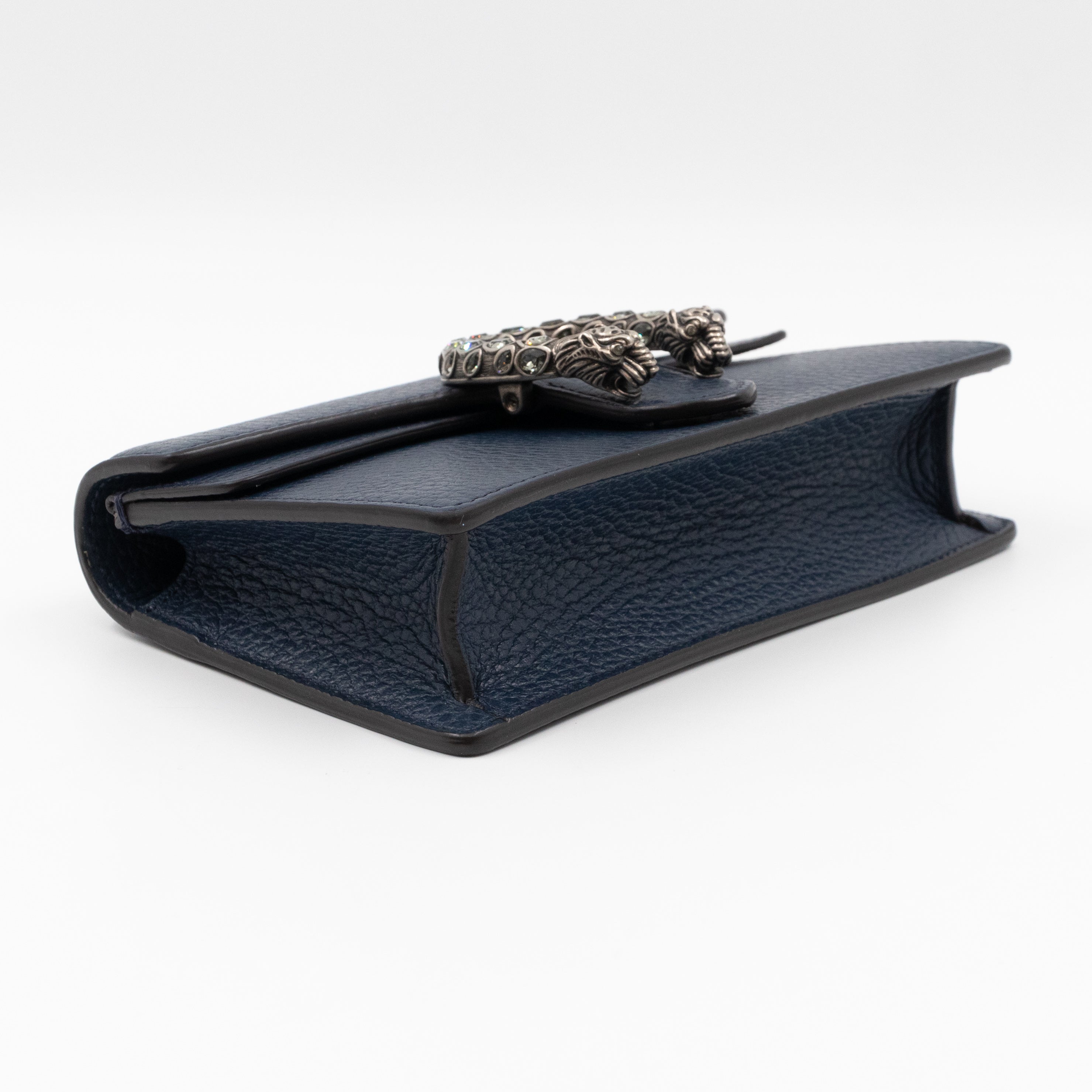 Dionysus Super Mini Dark Blue Leather