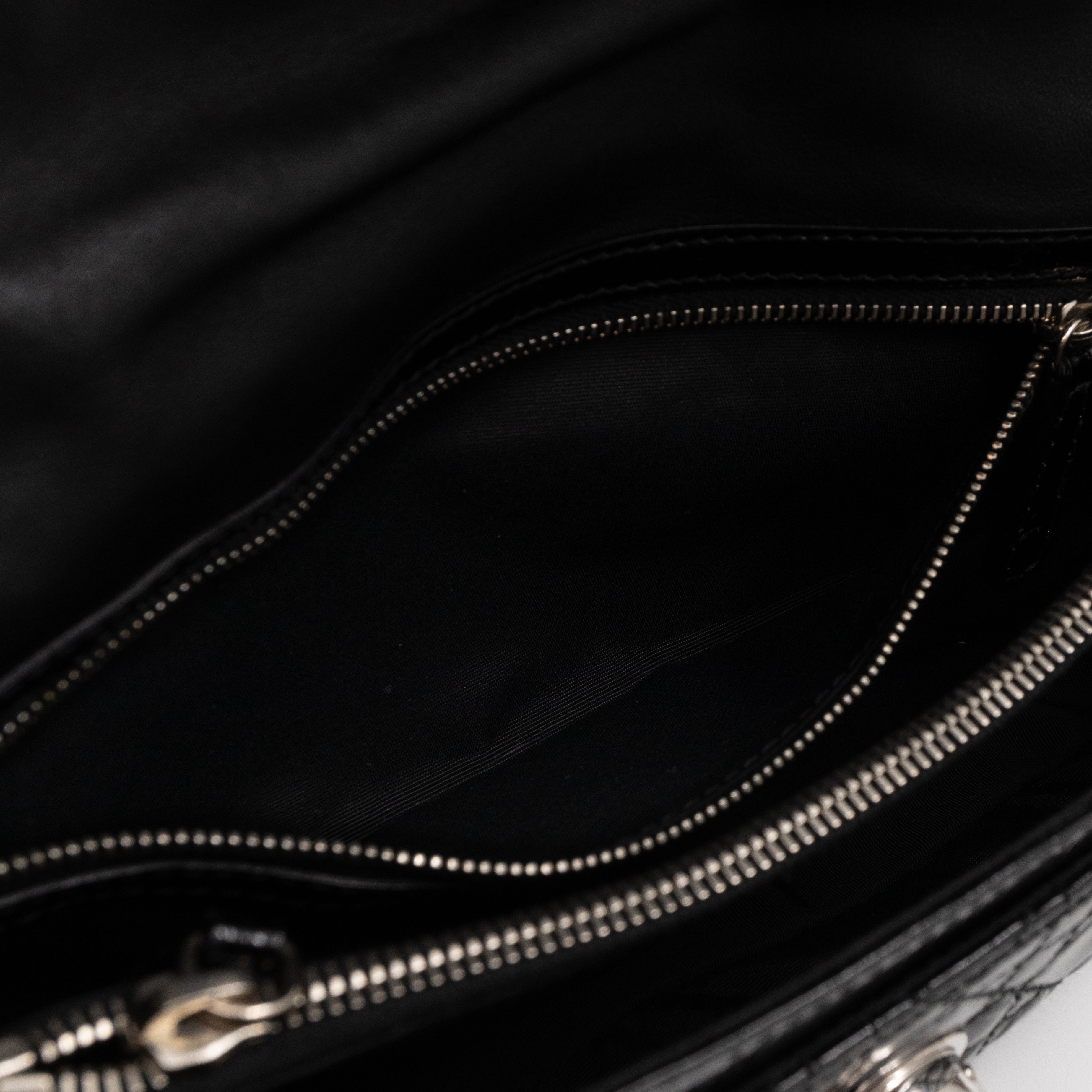 Rendezvous Flap Bag Cannage Quilted Black Patent Leather