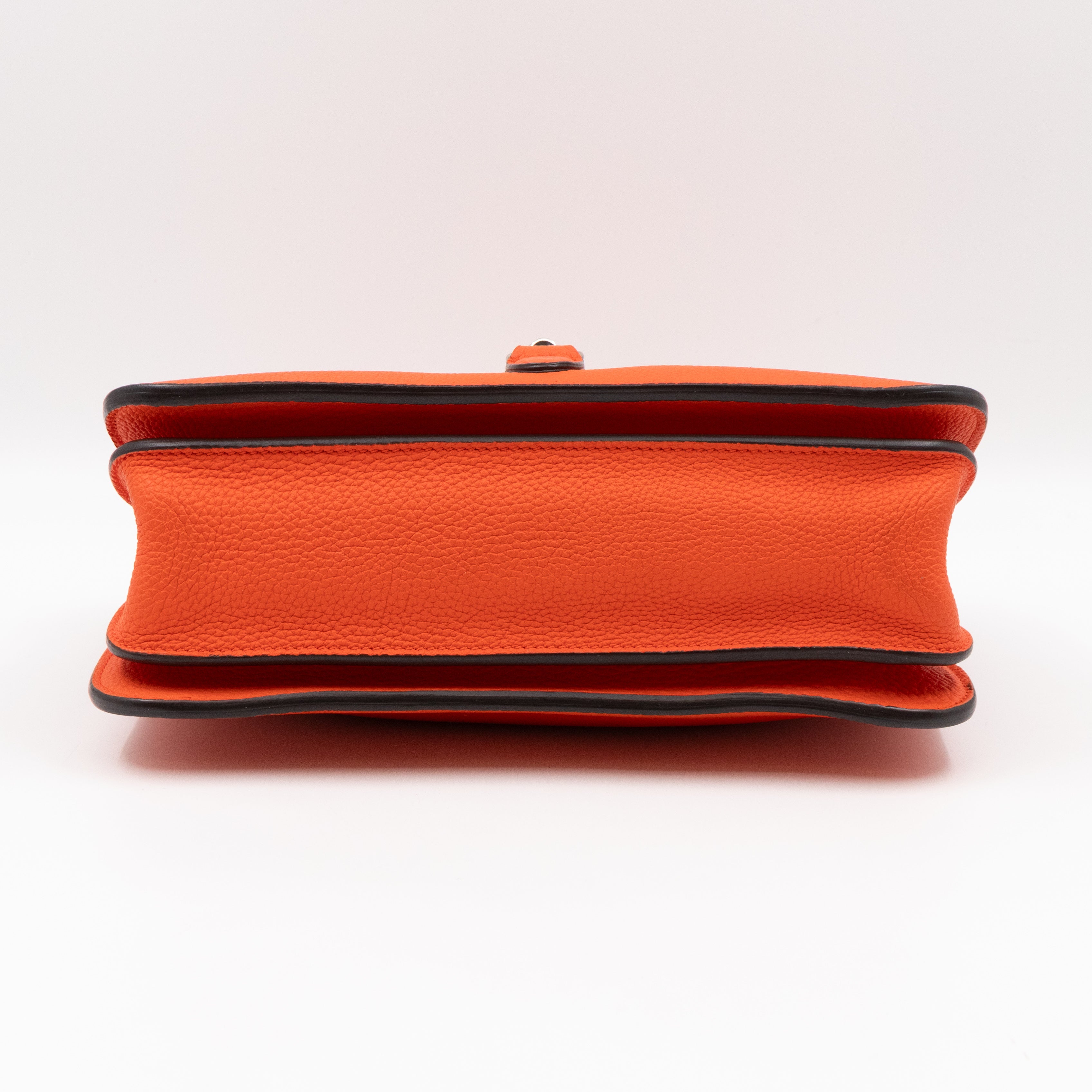 Jackie Soft Flap Bag Orange Leather