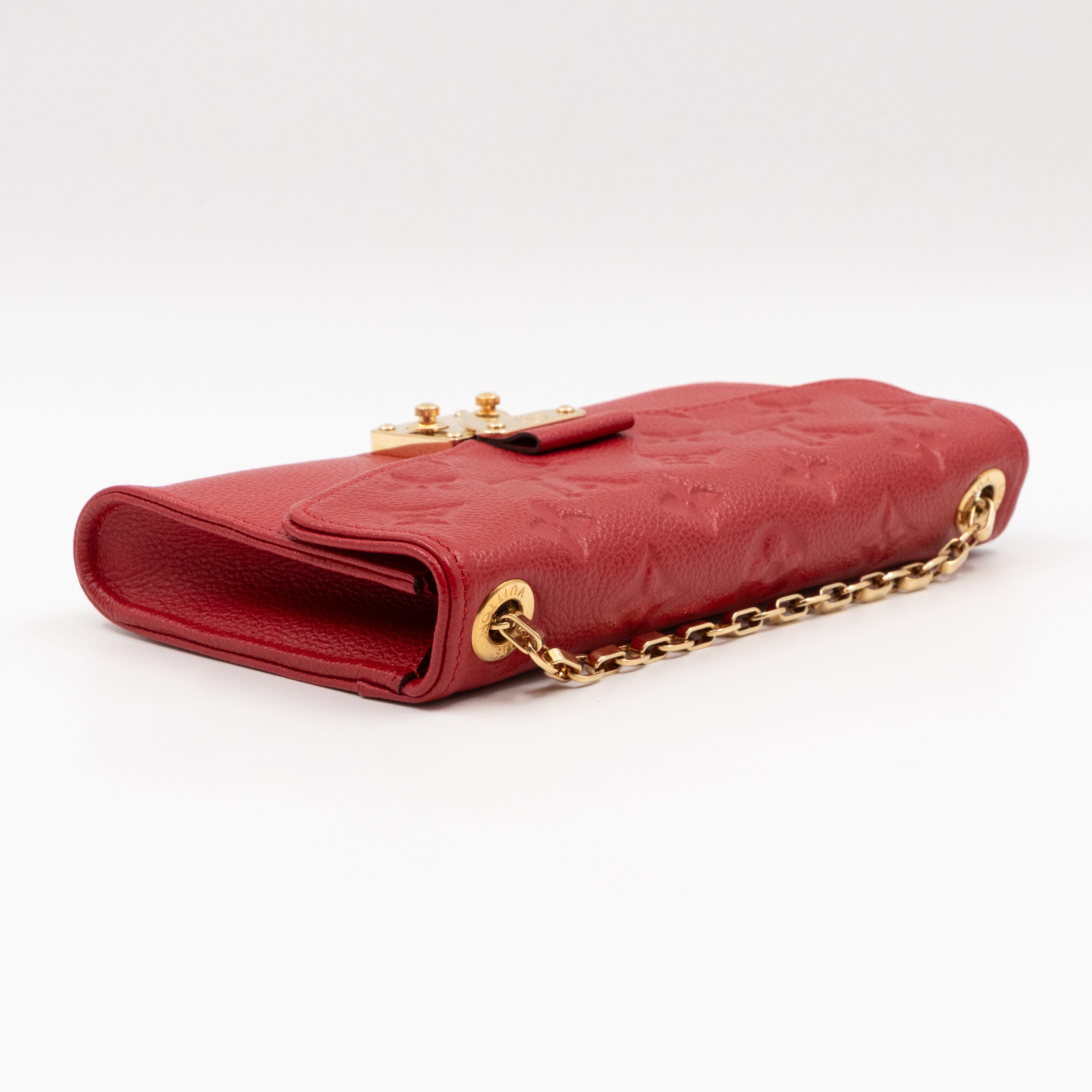 Saint Germain Pochette with chain Red Monogram Empreinte
