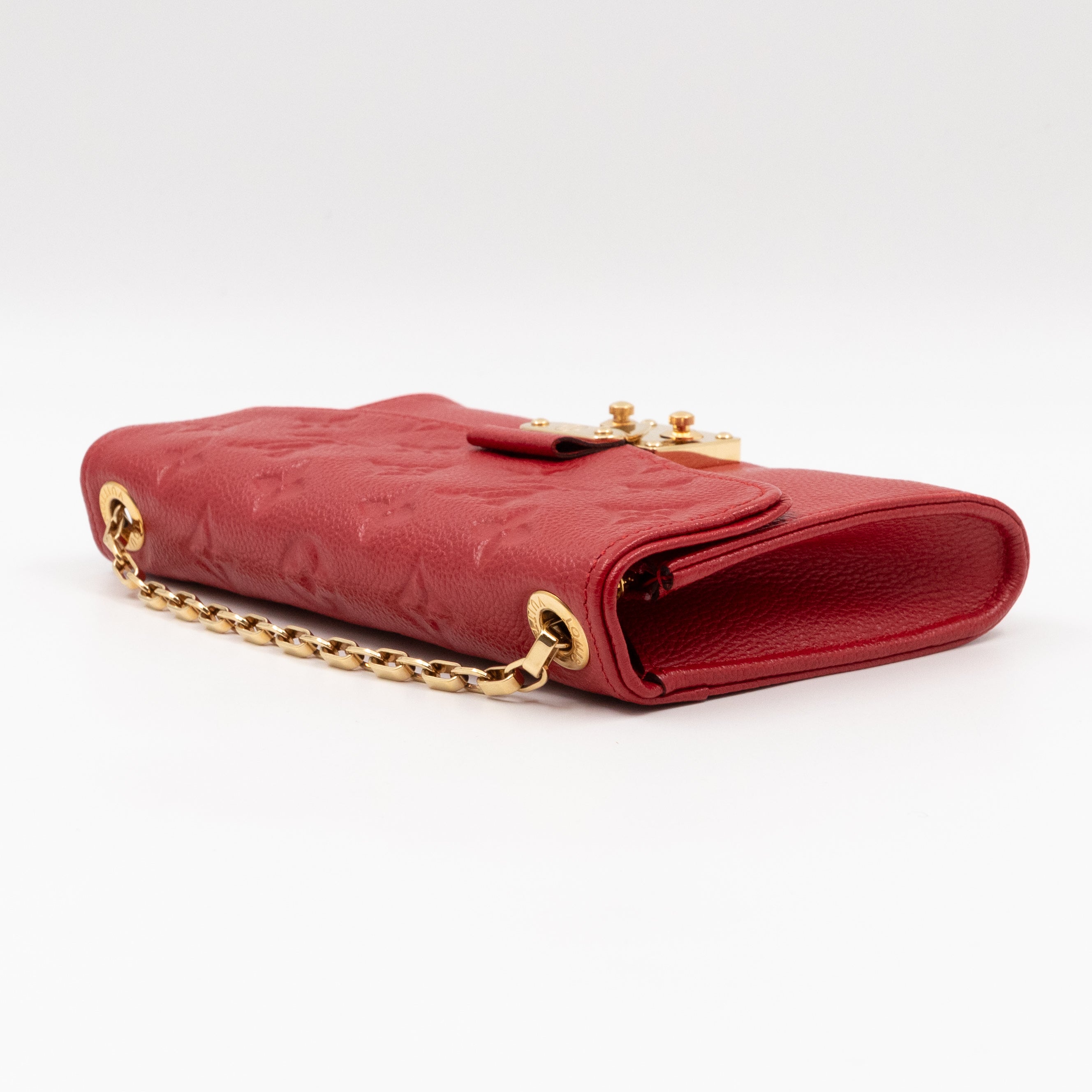 Saint Germain Pochette with chain Red Monogram Empreinte