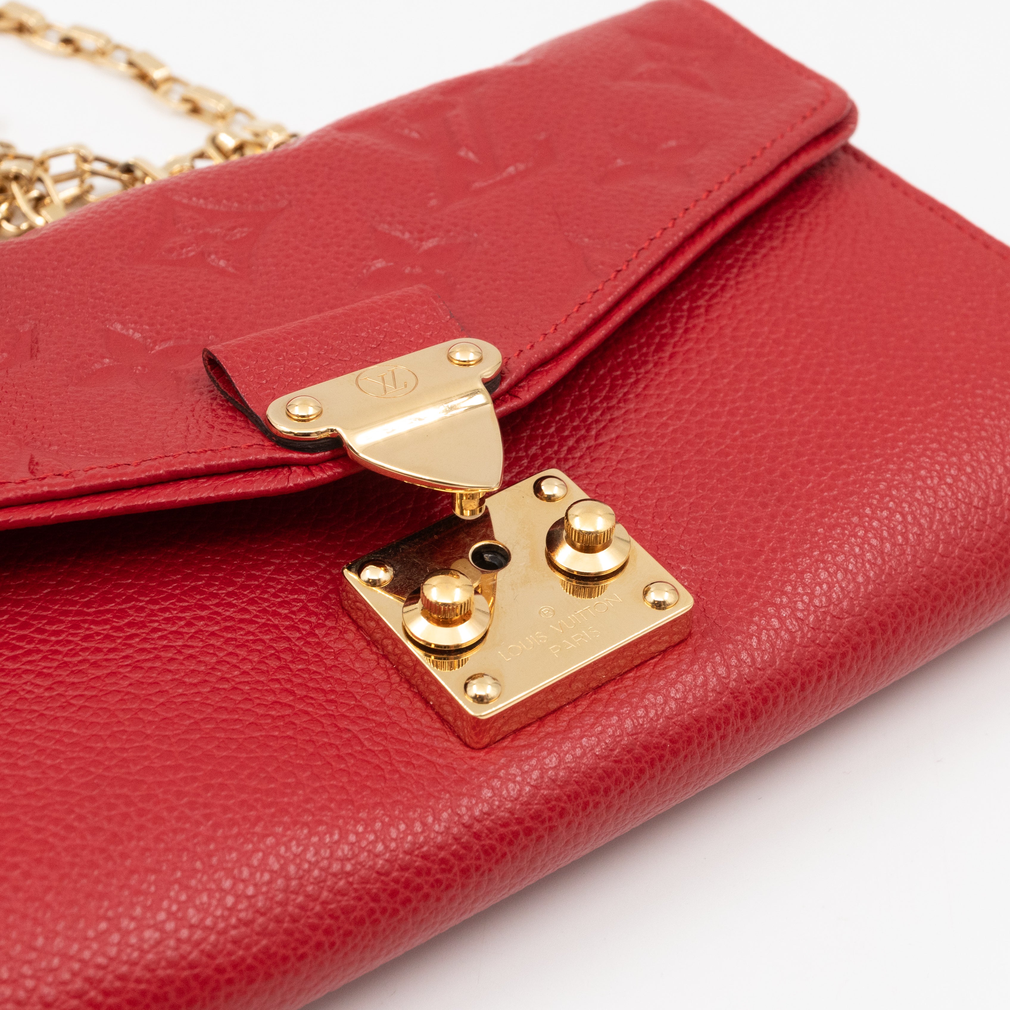 Saint Germain Pochette with chain Red Monogram Empreinte