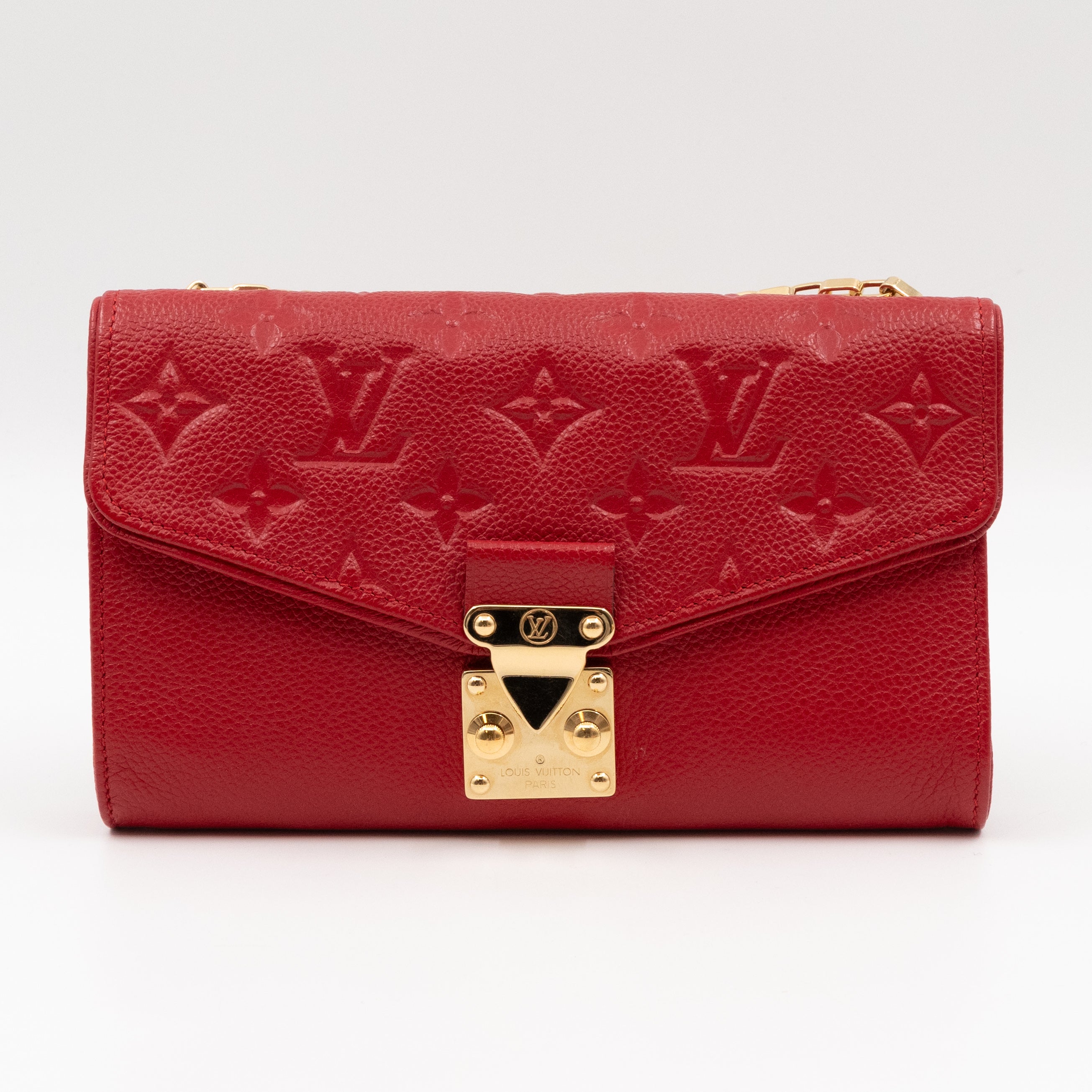 Saint Germain Pochette with chain Red Monogram Empreinte