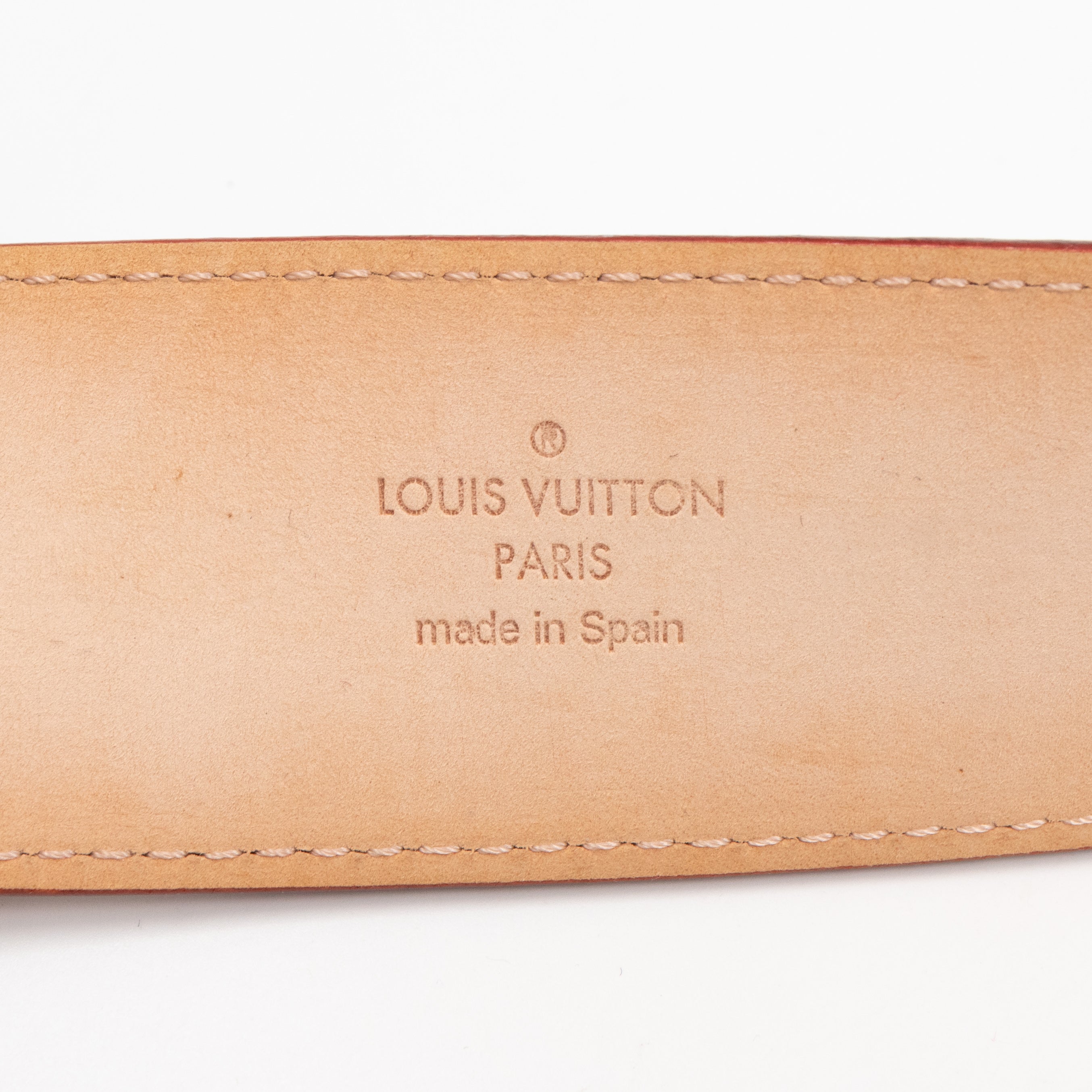LV Studded Initiales Belt 40 mm 90 cm Multicolore White Leather