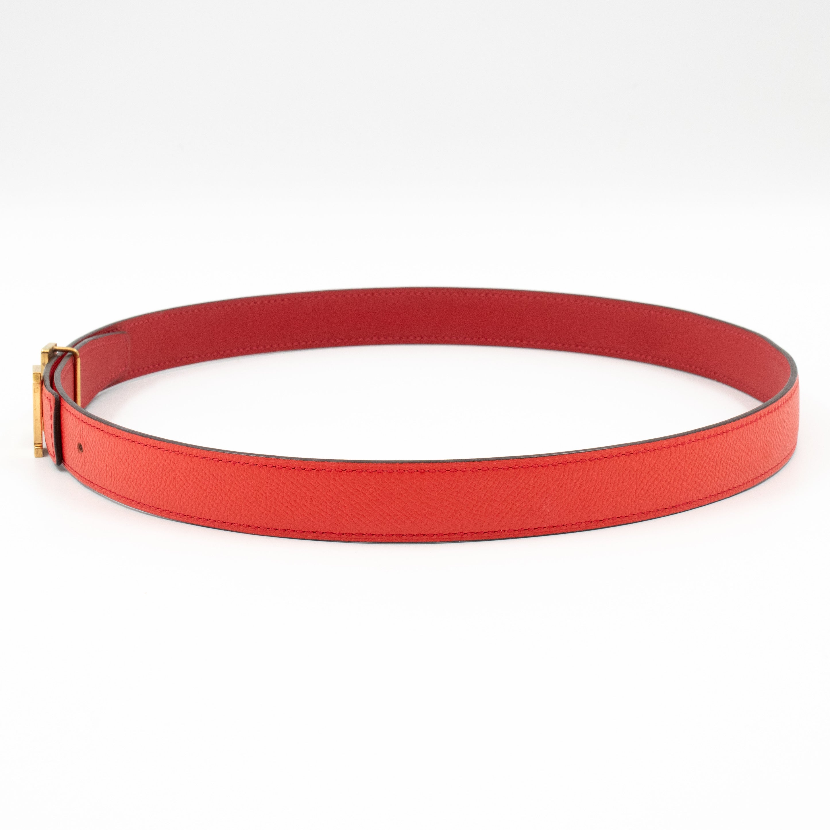 Mini Constance Buckle & Reversible Red and Rose Jaipur Leather Belt 80 cm