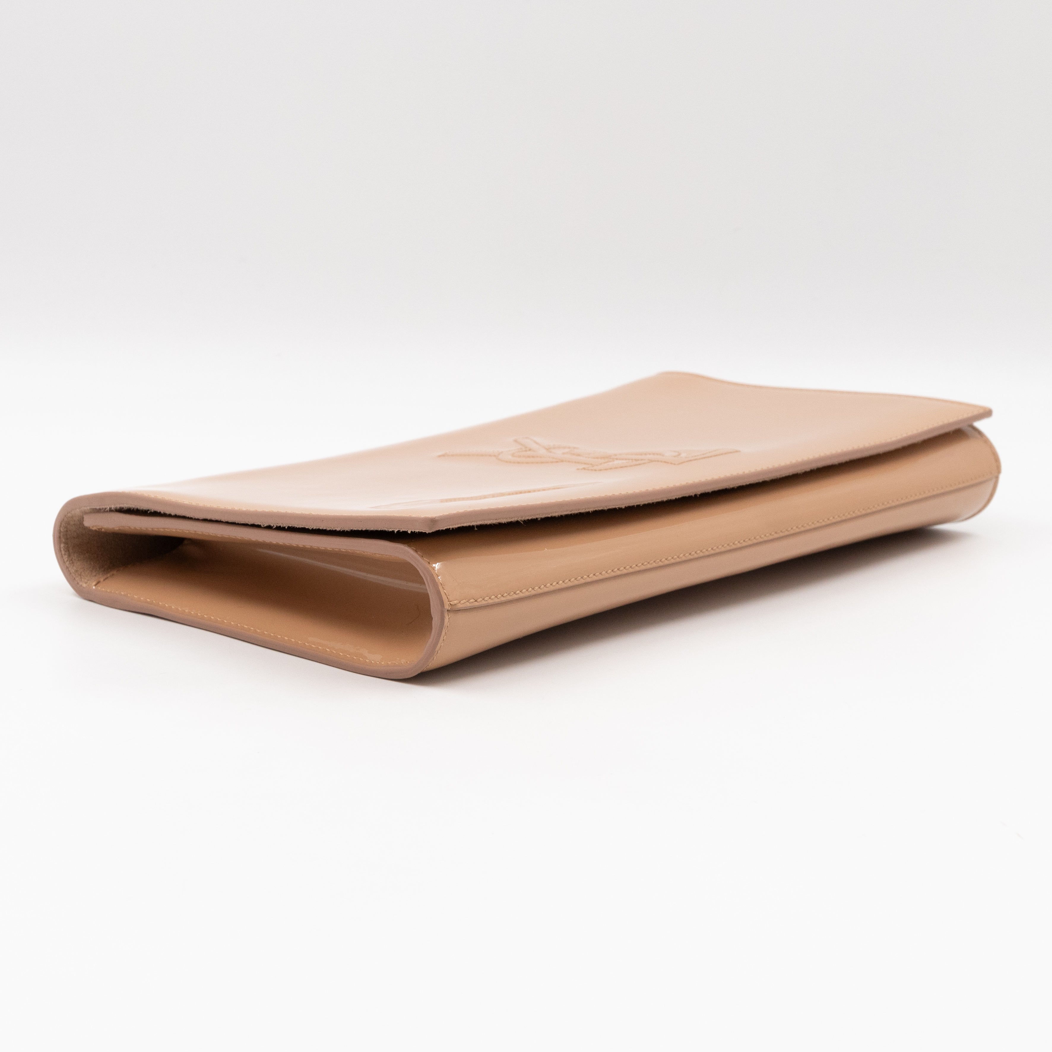 Belle De Jour Clutch Large Patent Leather Rose Beige