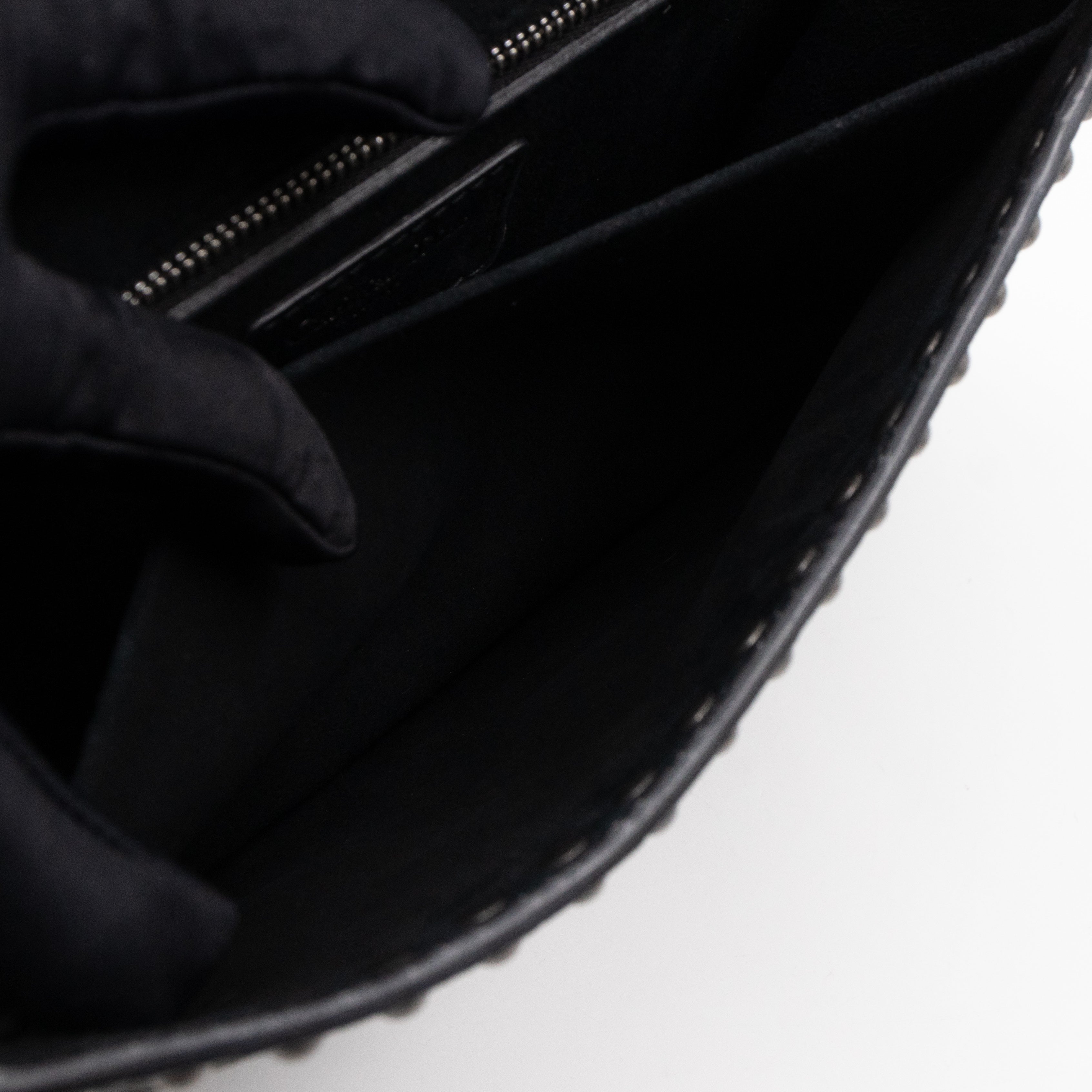 Addict Medium Black Calfskin Ruthenium