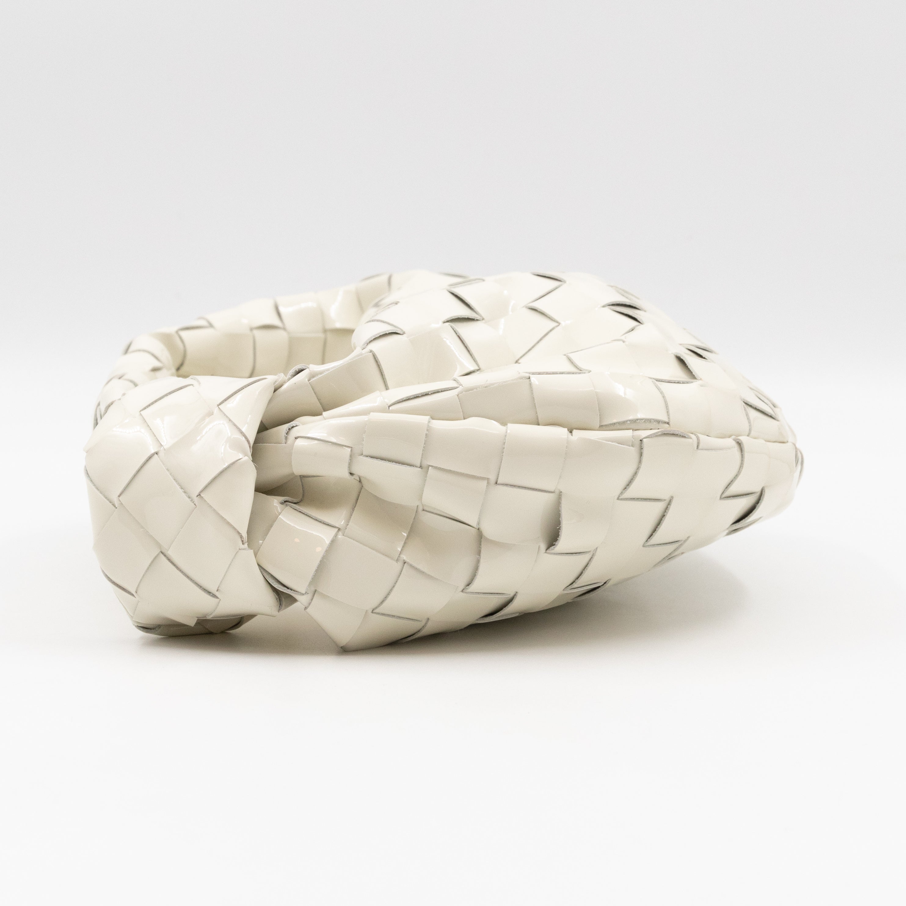 Jodie Mini Intrecciato White Patent Leather